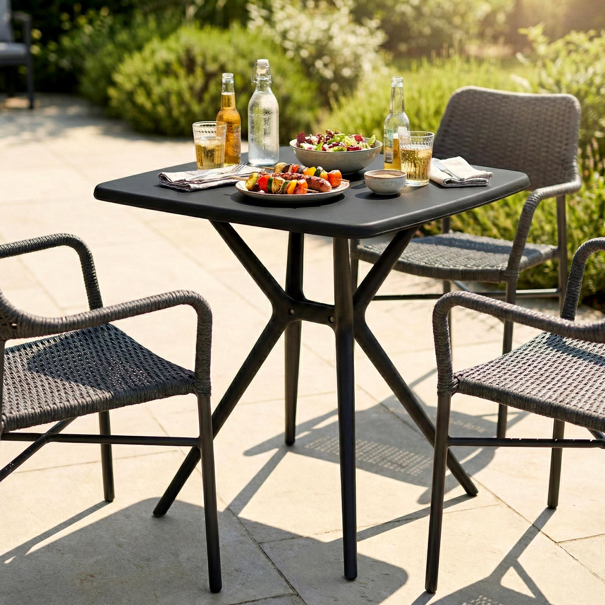Mesa de jardin Becky cuadrada 72 x 72 cm