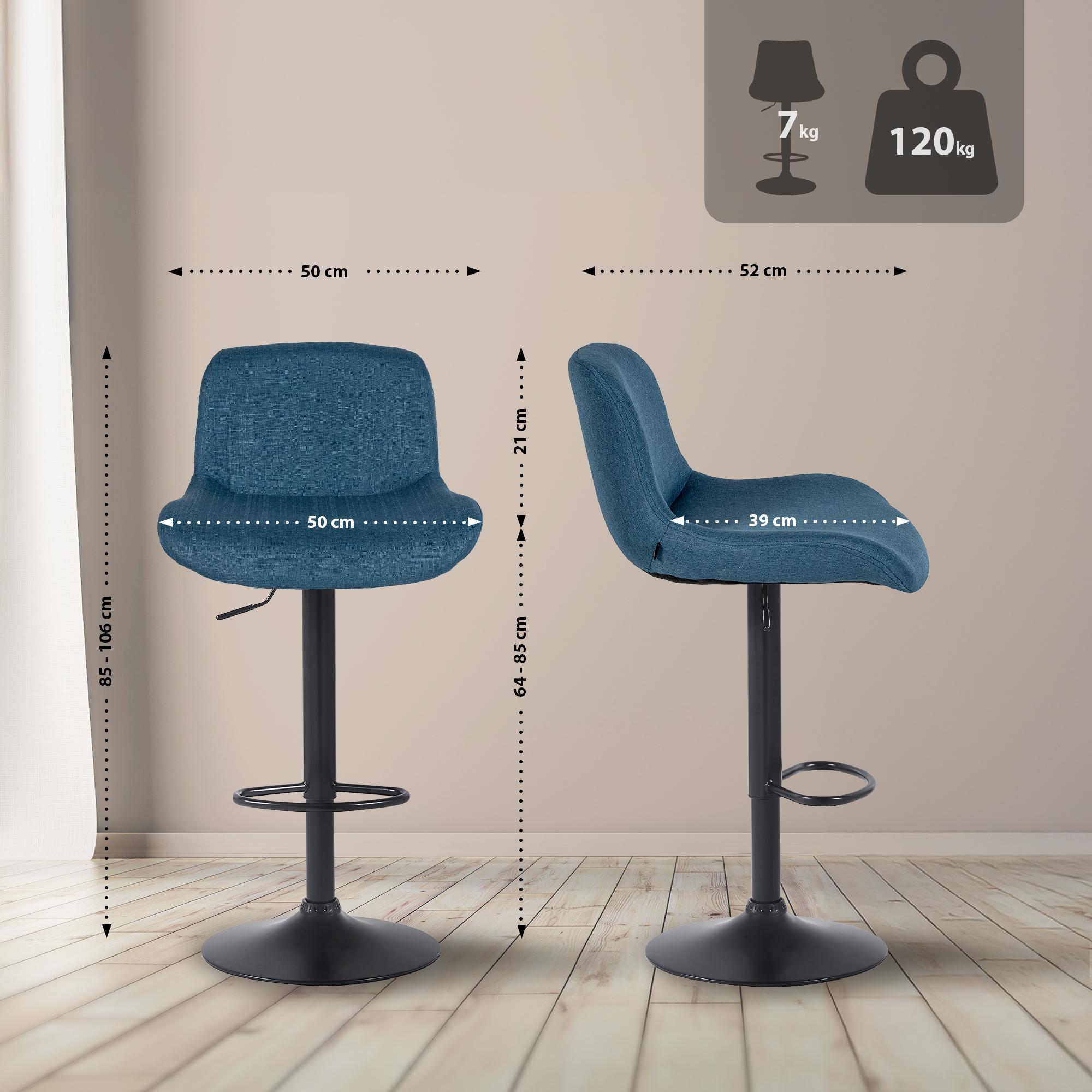 Lote de 2 taburetes de bar Solon negro
