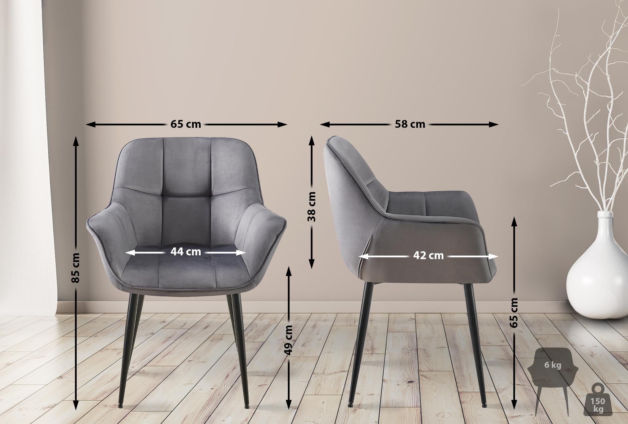 Set de 2 sillas de comedor Rosevilla en terciopelo