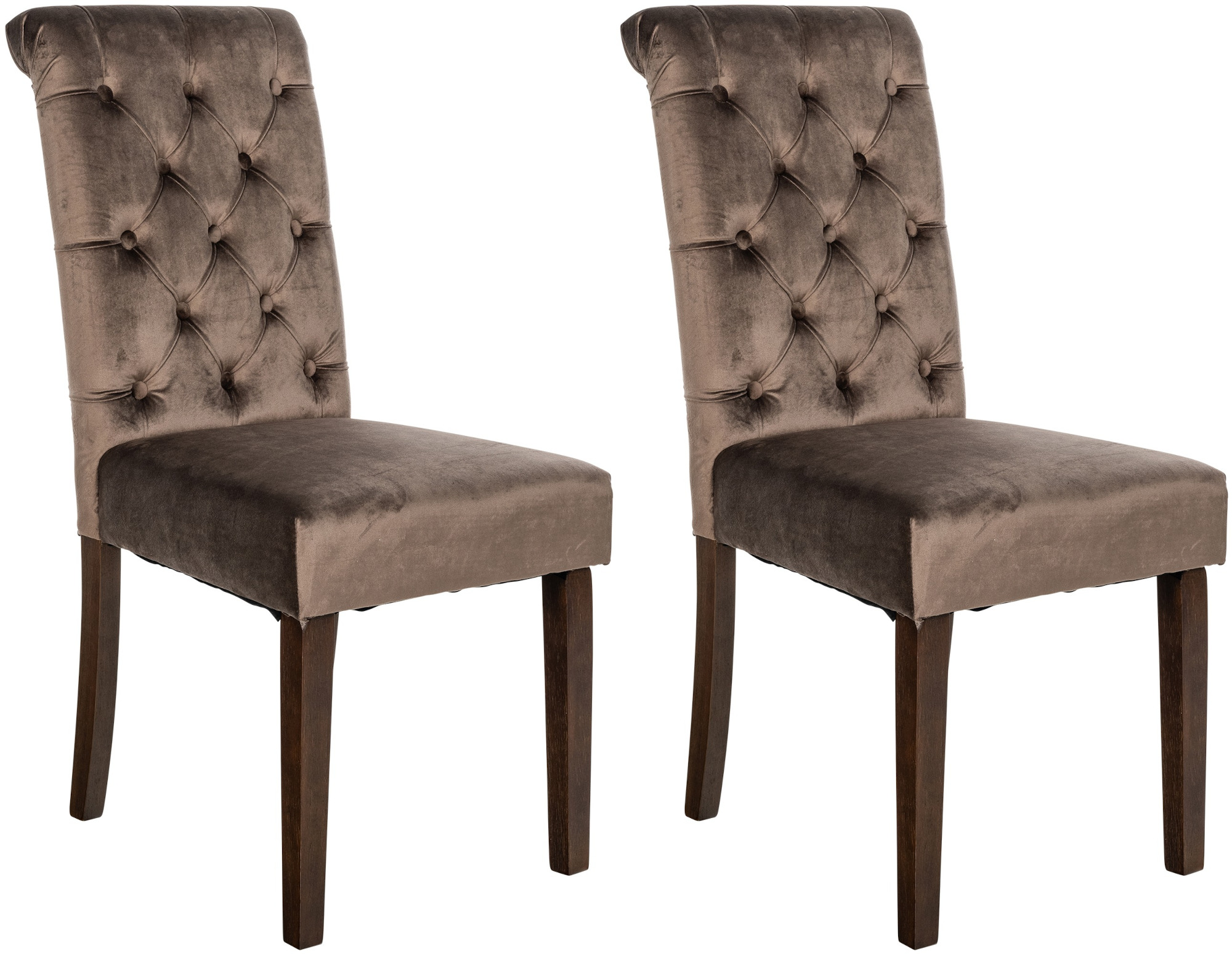 Set de 2 sillas de comedor Lisburn en tela o terciopelo