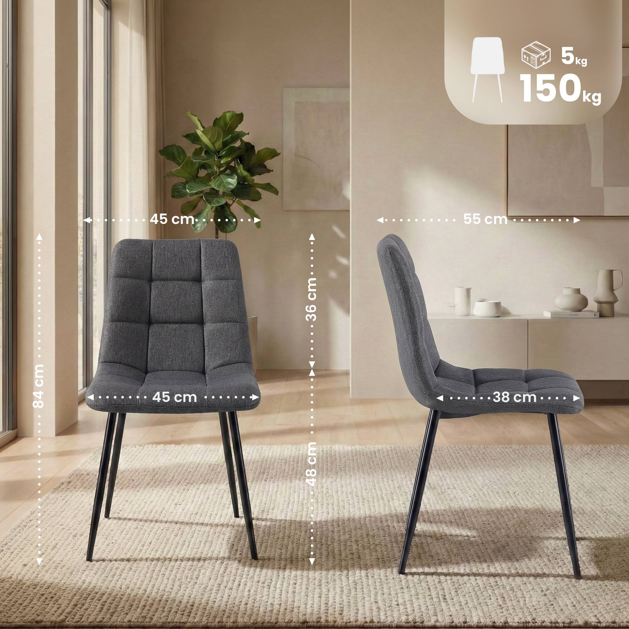 Silla de comedor Antibes de tela