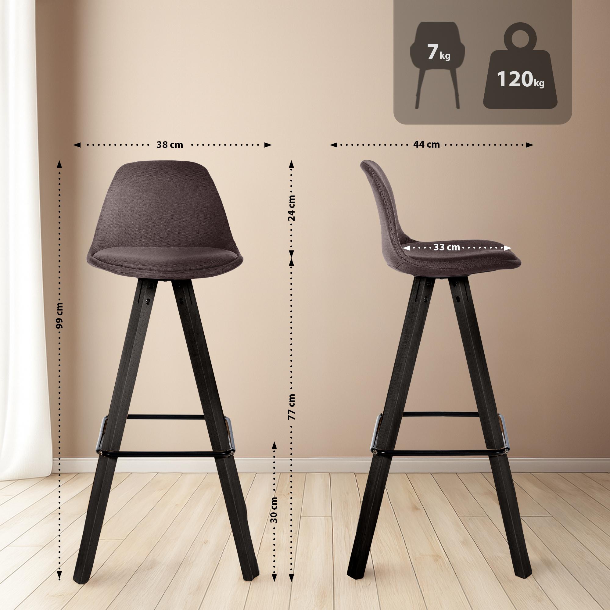Juego de 2 taburetes de bar Corbin Tela Square