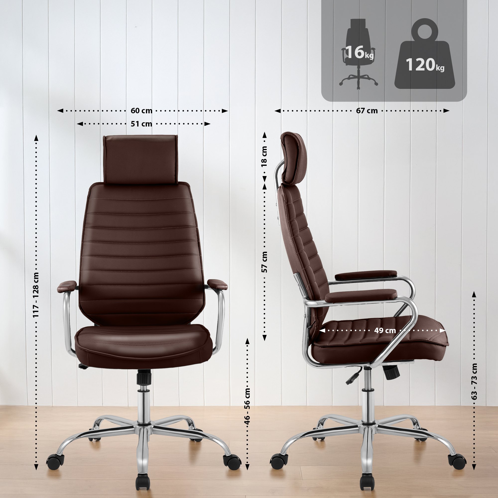 Silla de Oficina Rako de Cuero Sintético