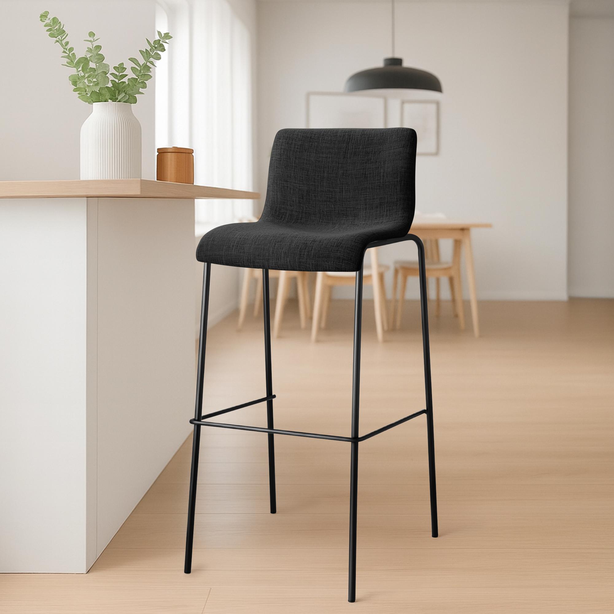 Taburete de bar Hover de tela con base de cuatro patas