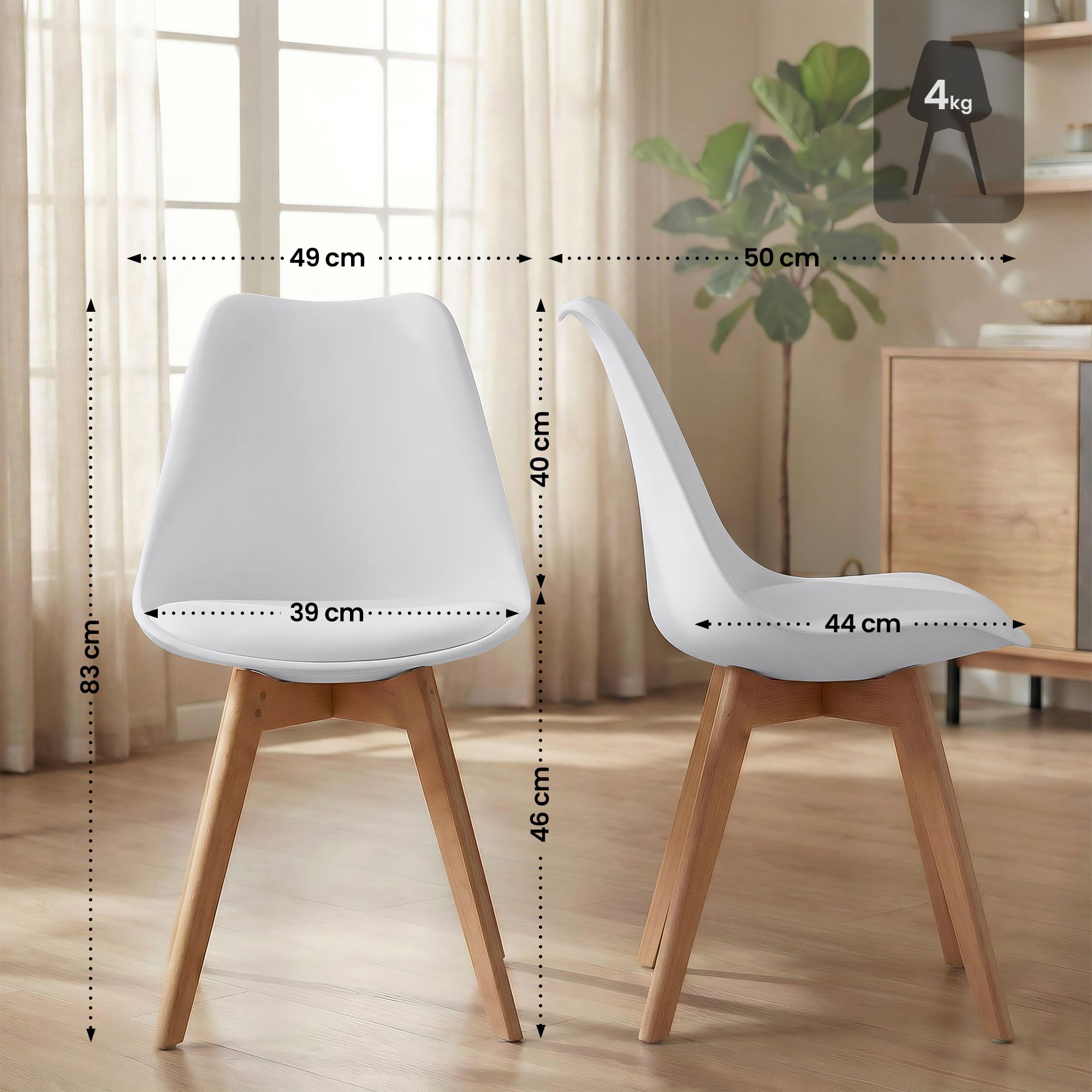 Silla de comedor Linares elegante, cómoda y fácil de limpiar Ideal para tu hogar