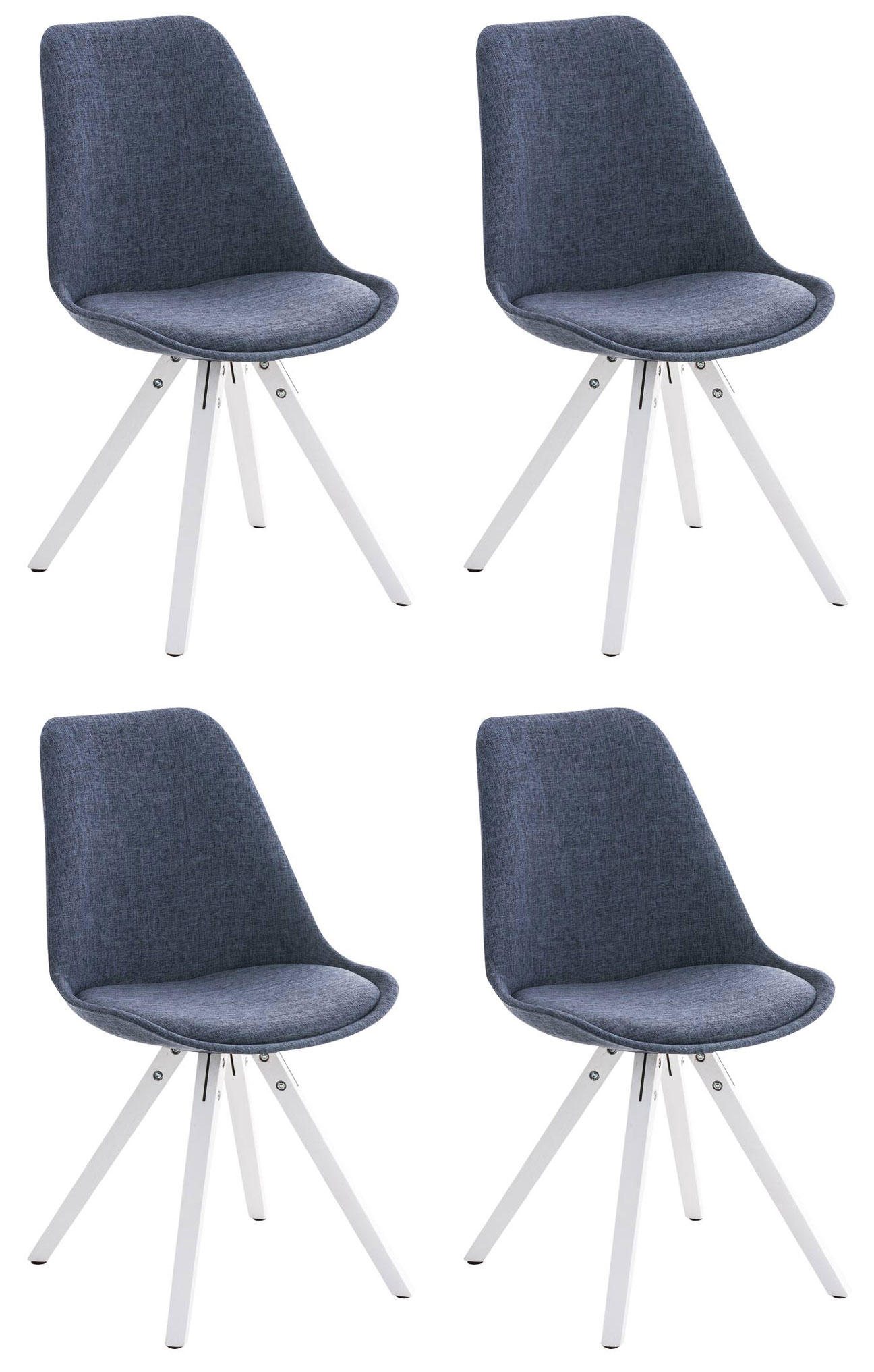 Set de 4 sillas de comedor Pegleg Square en tela