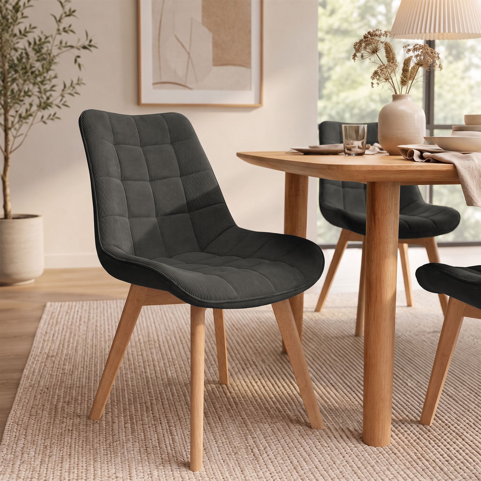 Silla de comedor Brook de pana