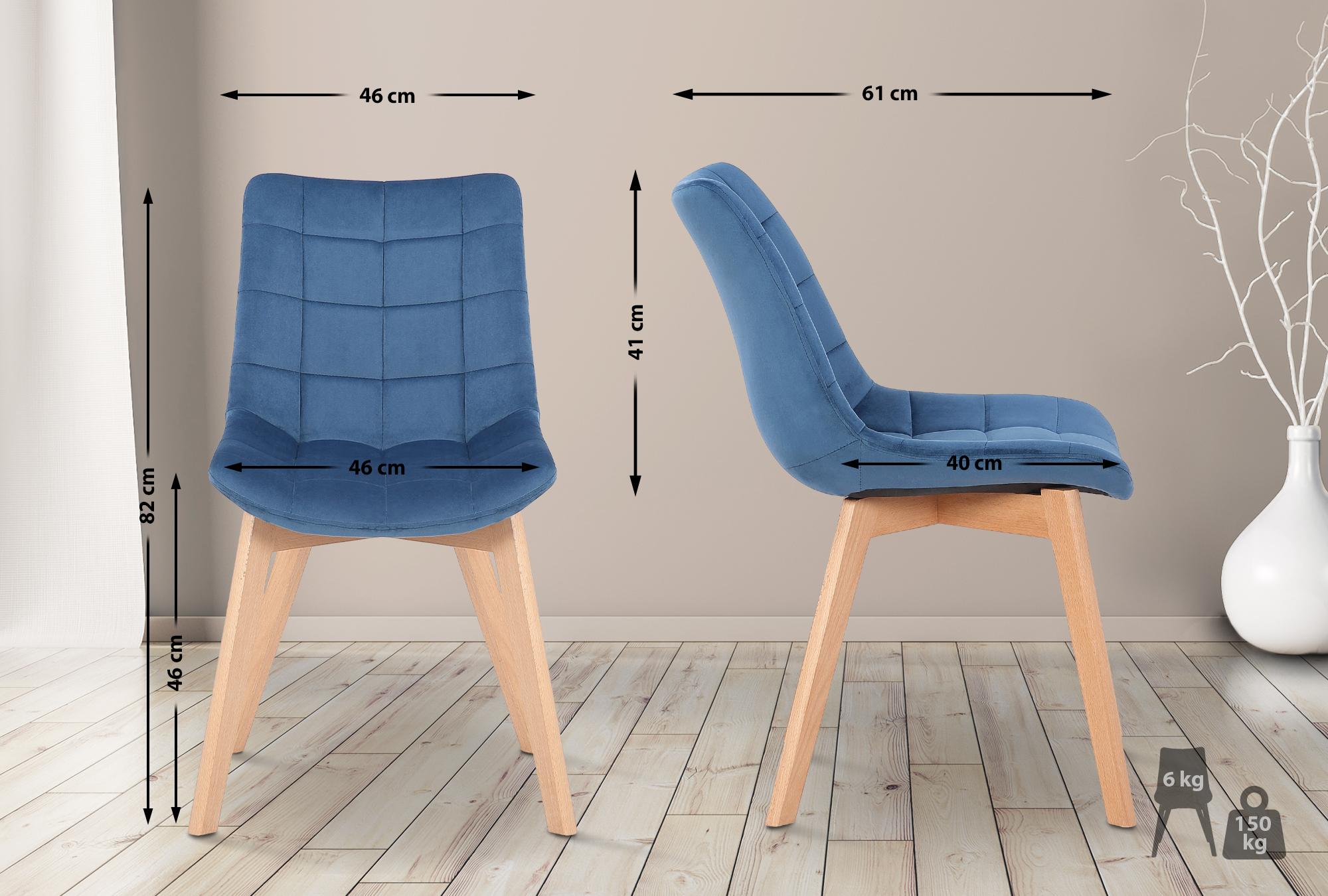 Silla de comedor Passaic en terciopelo