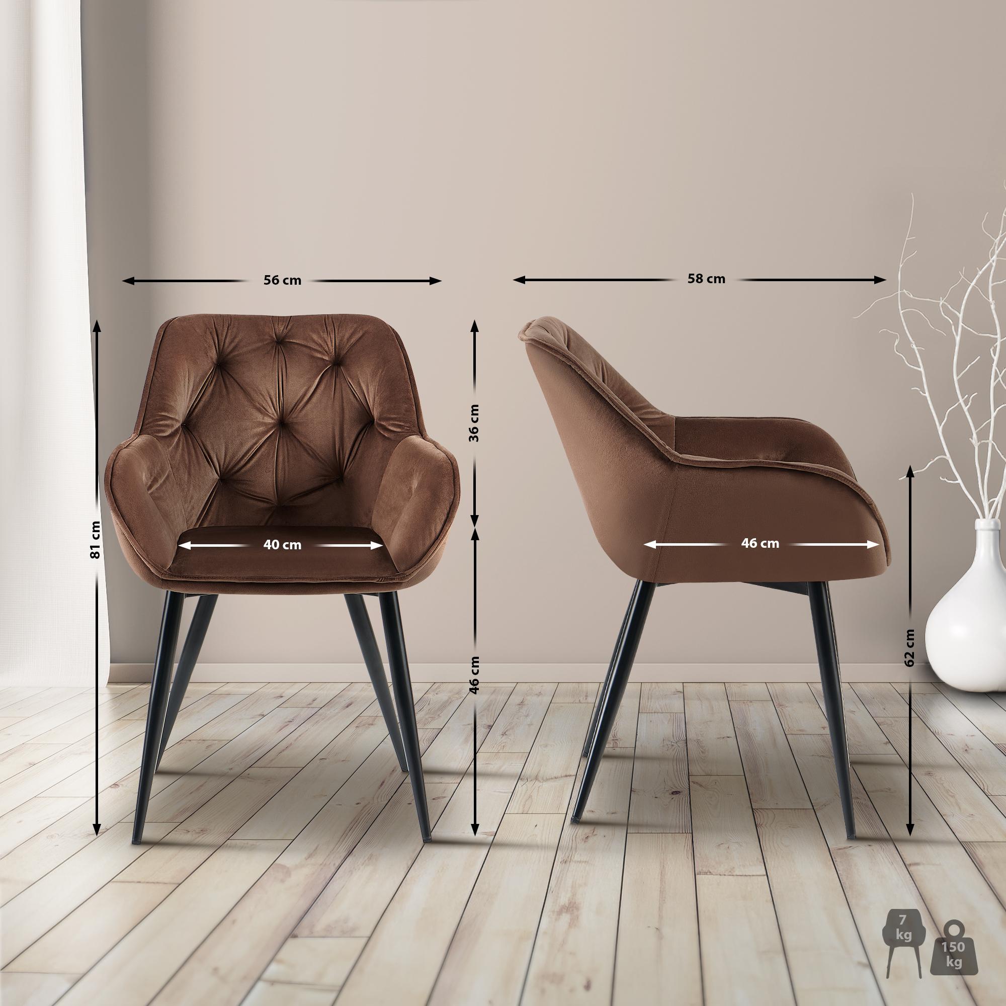 Silla de comedor Cassis con funda de terciopelo