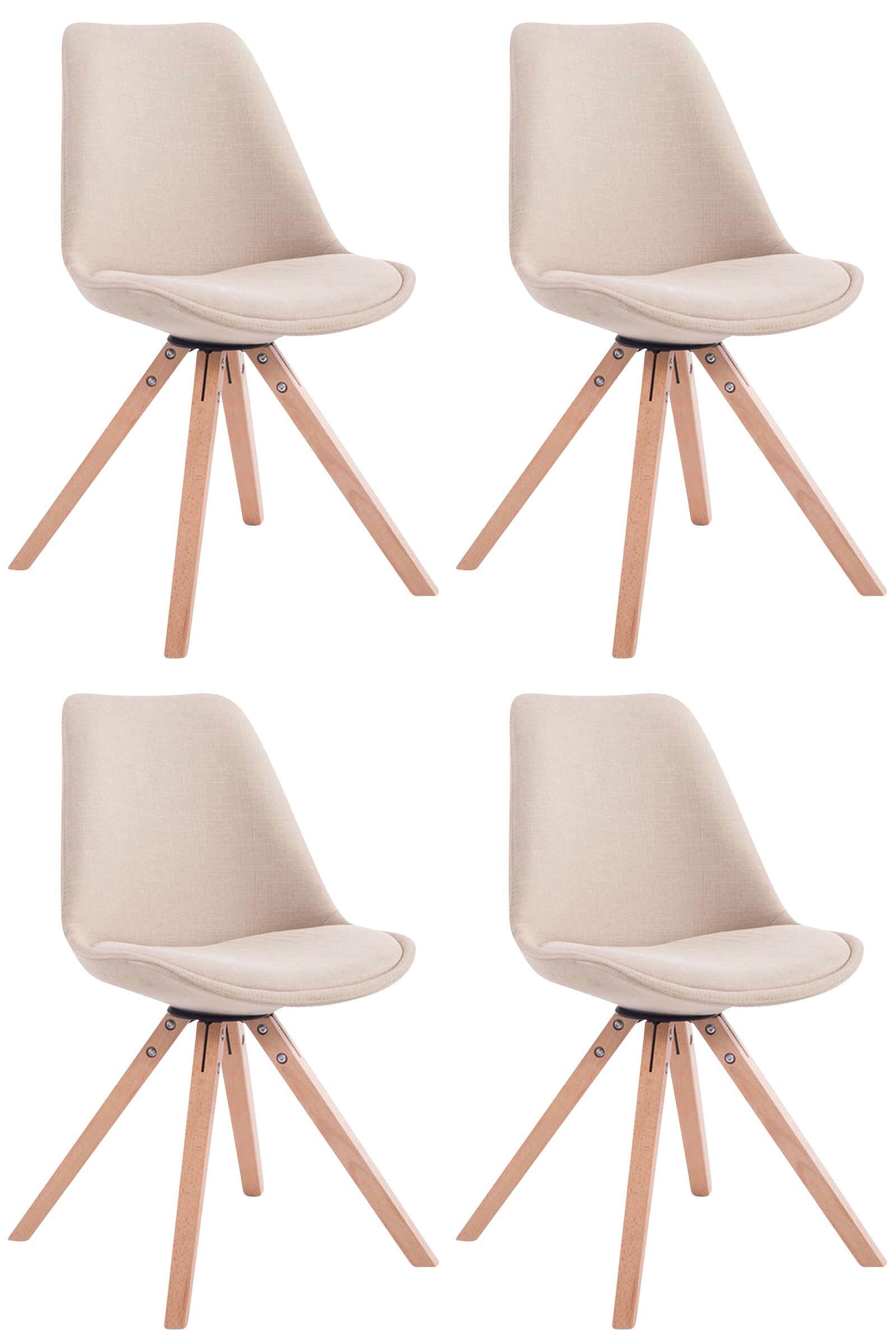 Pack de 4 sillas de comedor Toulouse Square en tela
