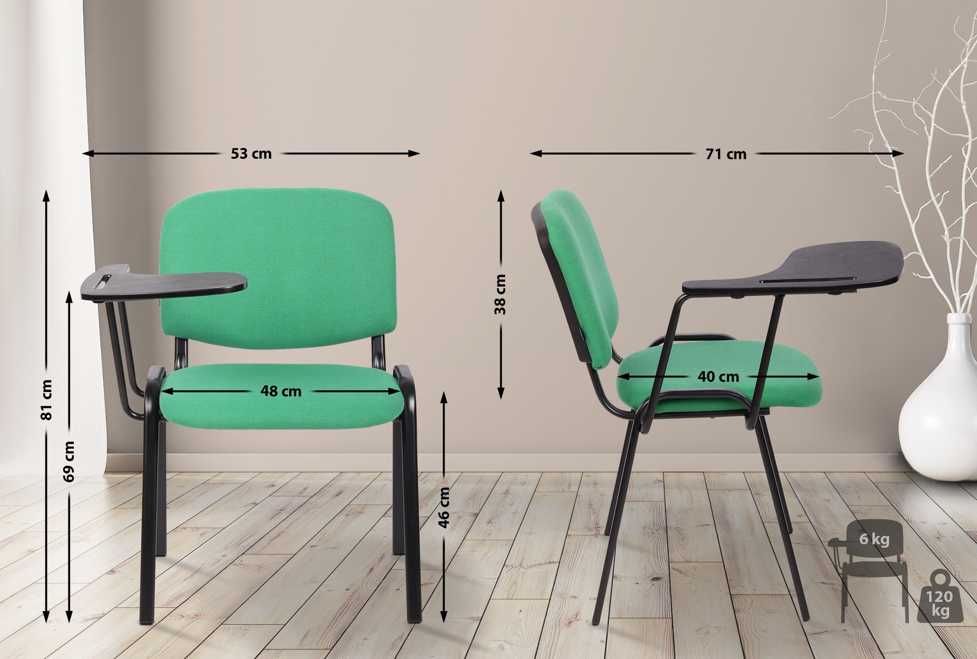 silla conferencia Ken con mesa plegable & en tela