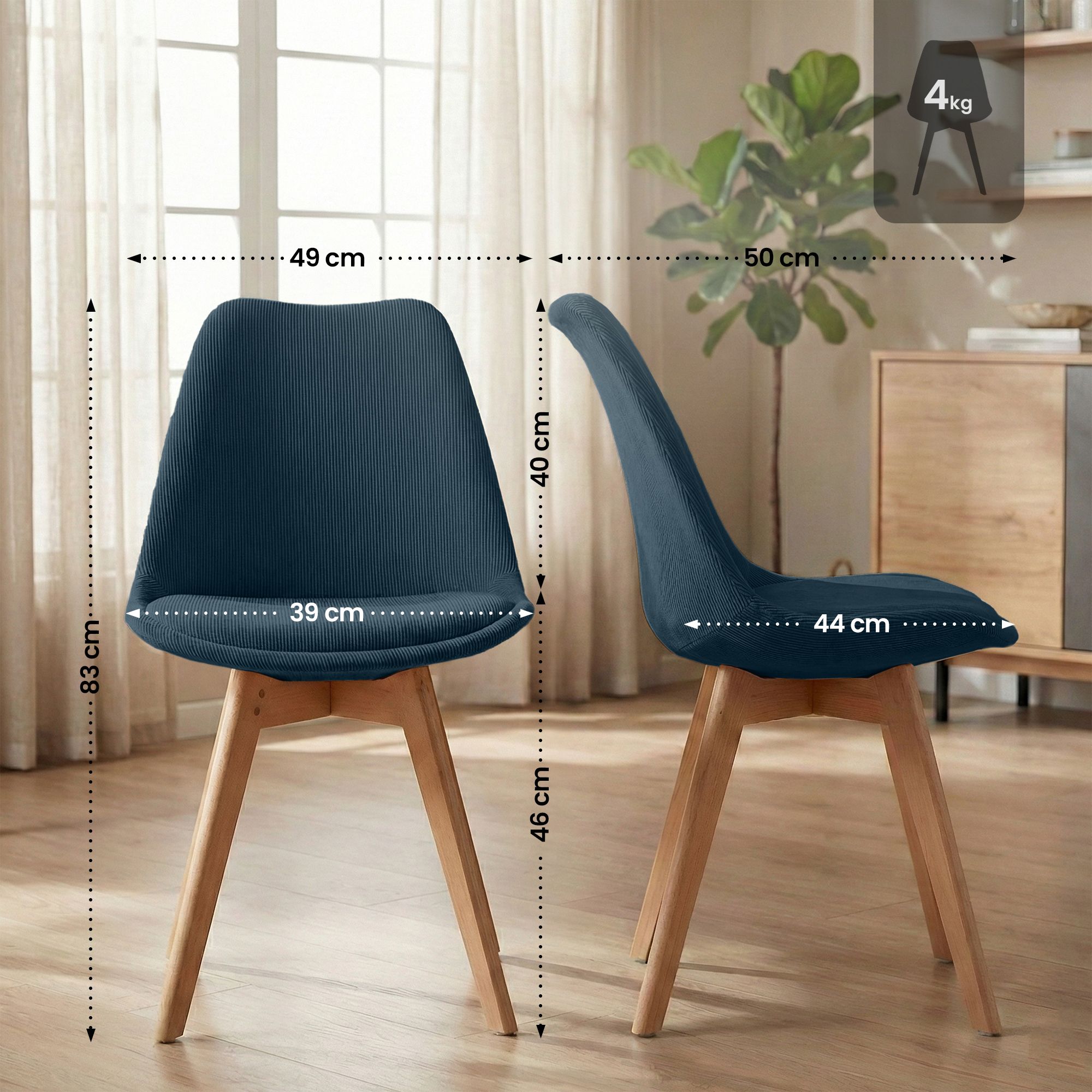 Silla de comedor Linares elegante, cómoda y fácil de limpiar Ideal para tu hogar