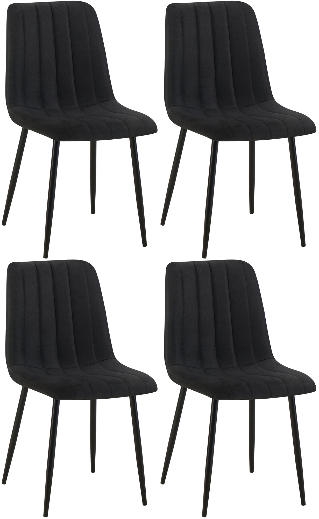 Set de 4 sillas de salón Dijon en tela o terciopelo