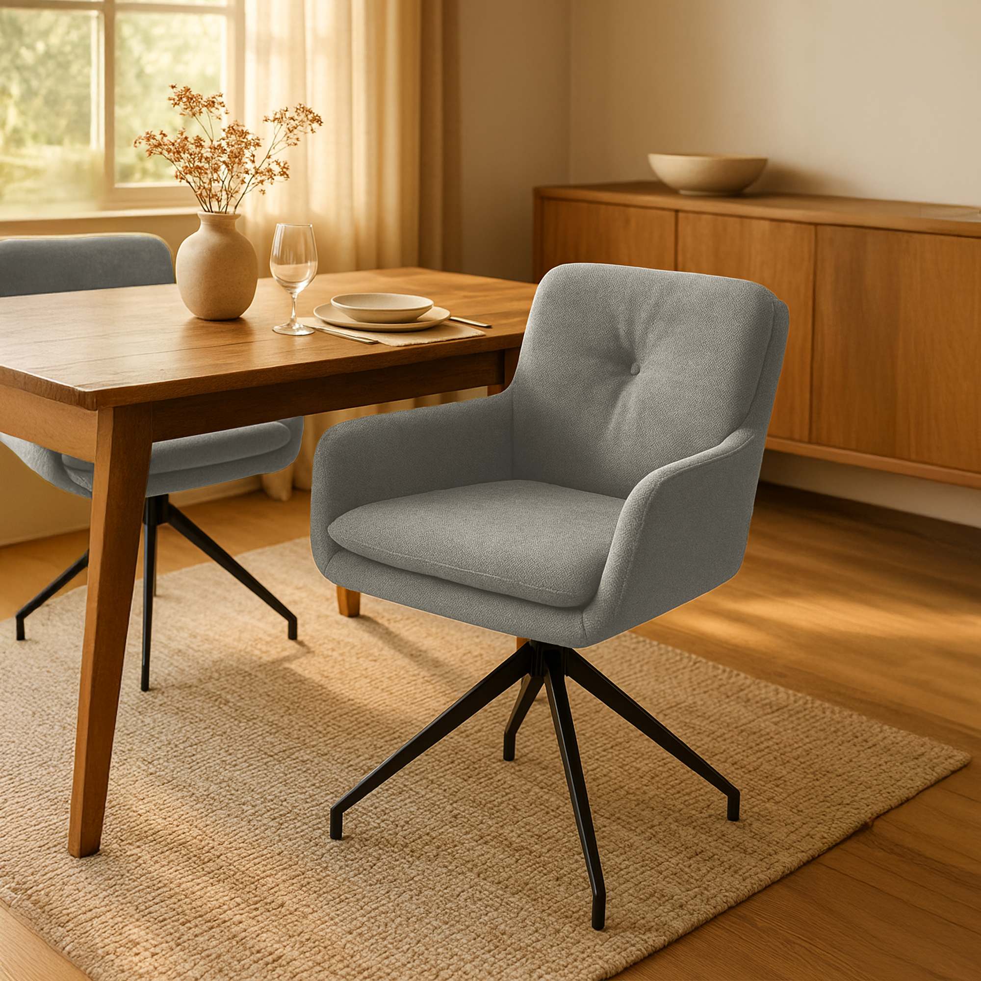 Lote de 2 sillas de comedor tela Pickett