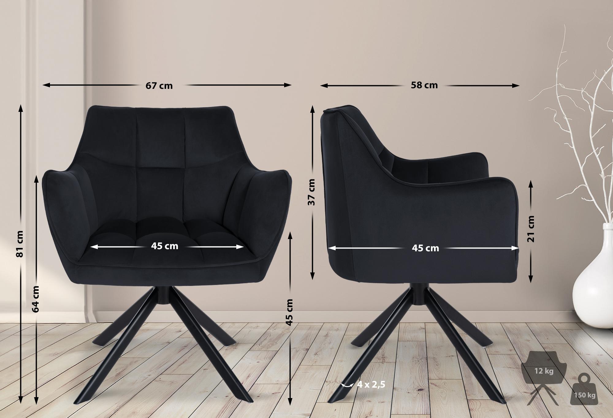 Silla de comedor Swing en terciopelo