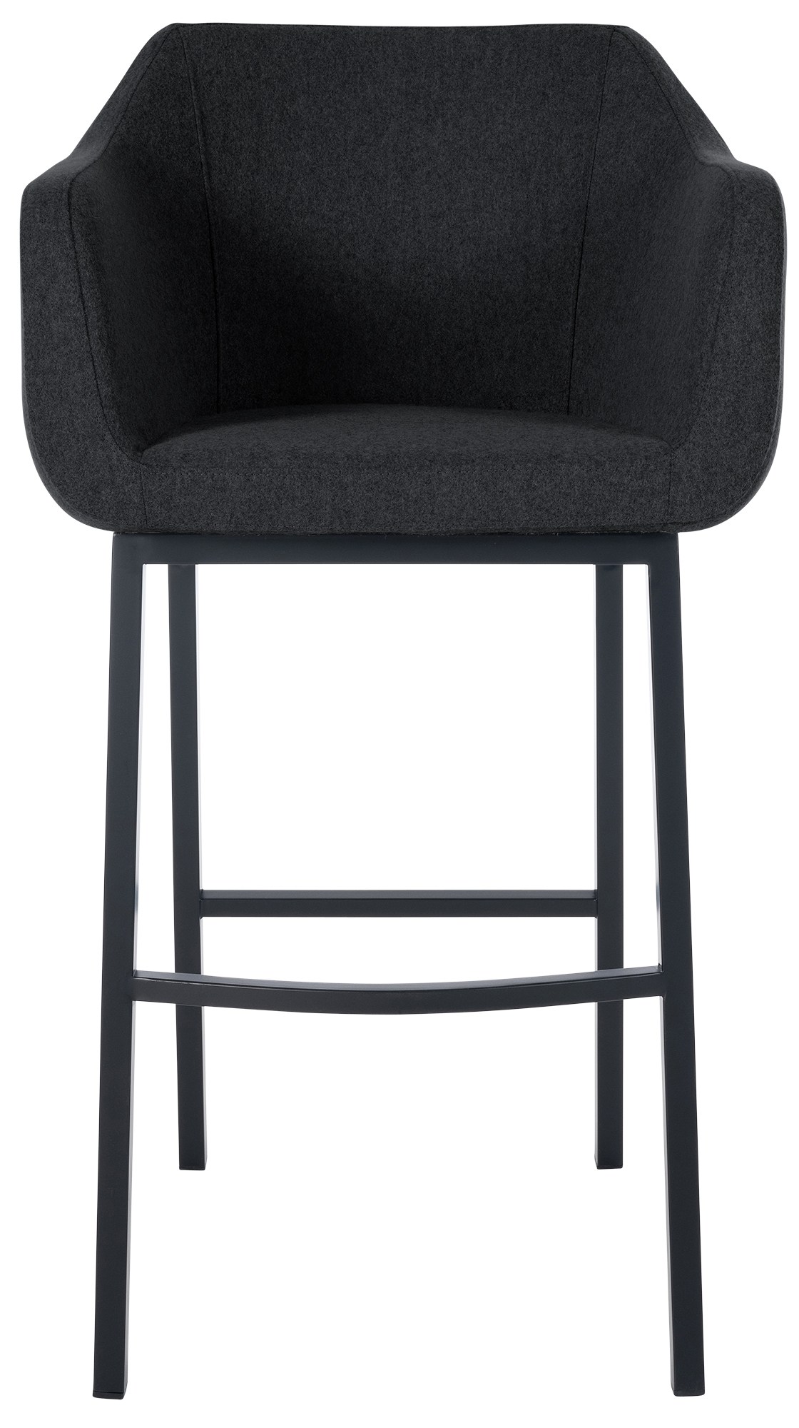 Taburete de bar Monea en fieltro & base de 4 patas