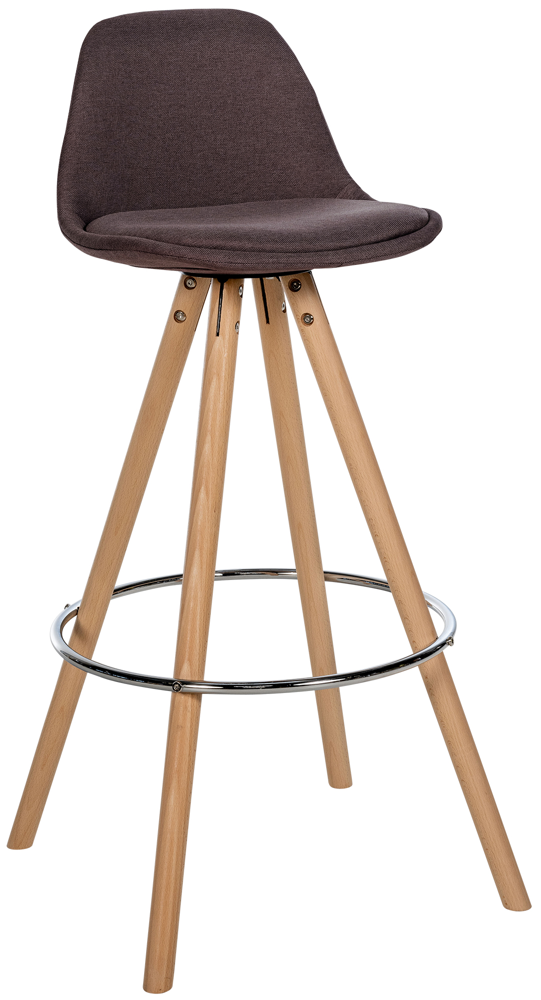 Taburete de bar Corbin de tela con base de 4 patas redondas
