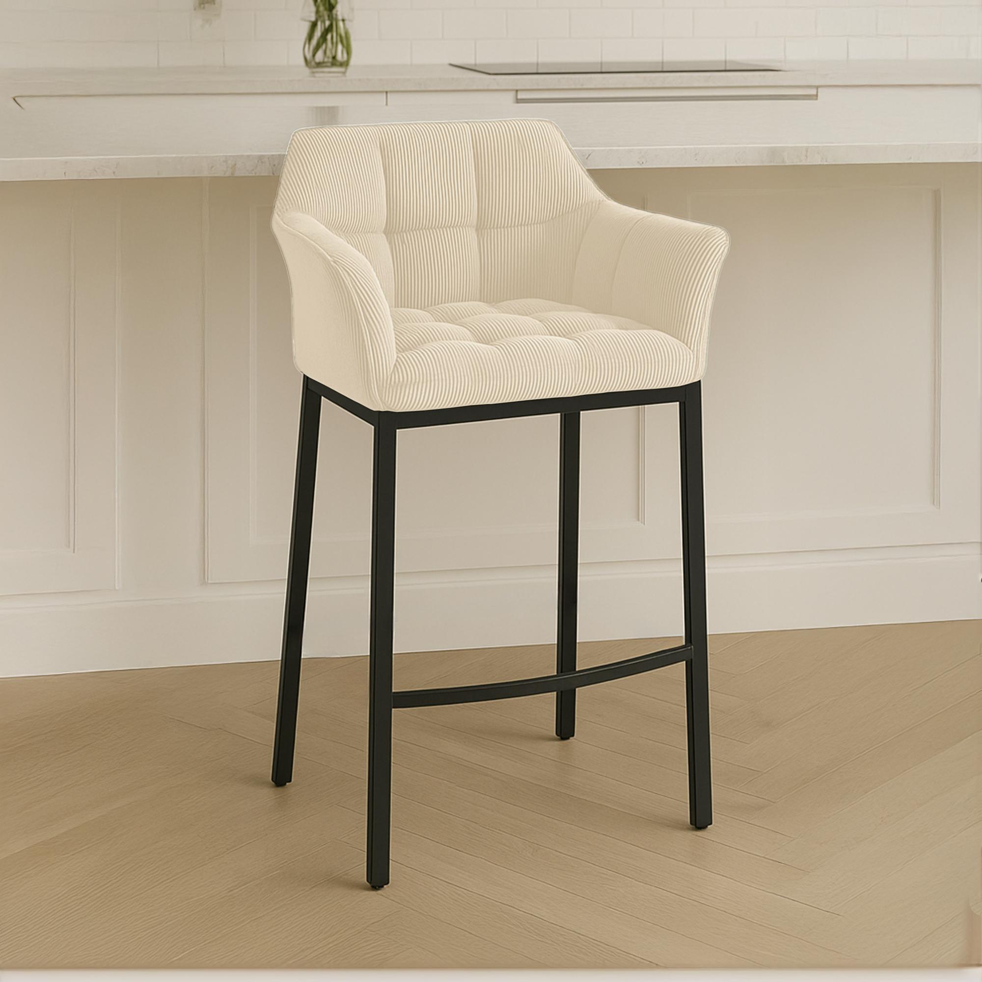 Taburete de bar Damaso Cord con base de cuatro patas