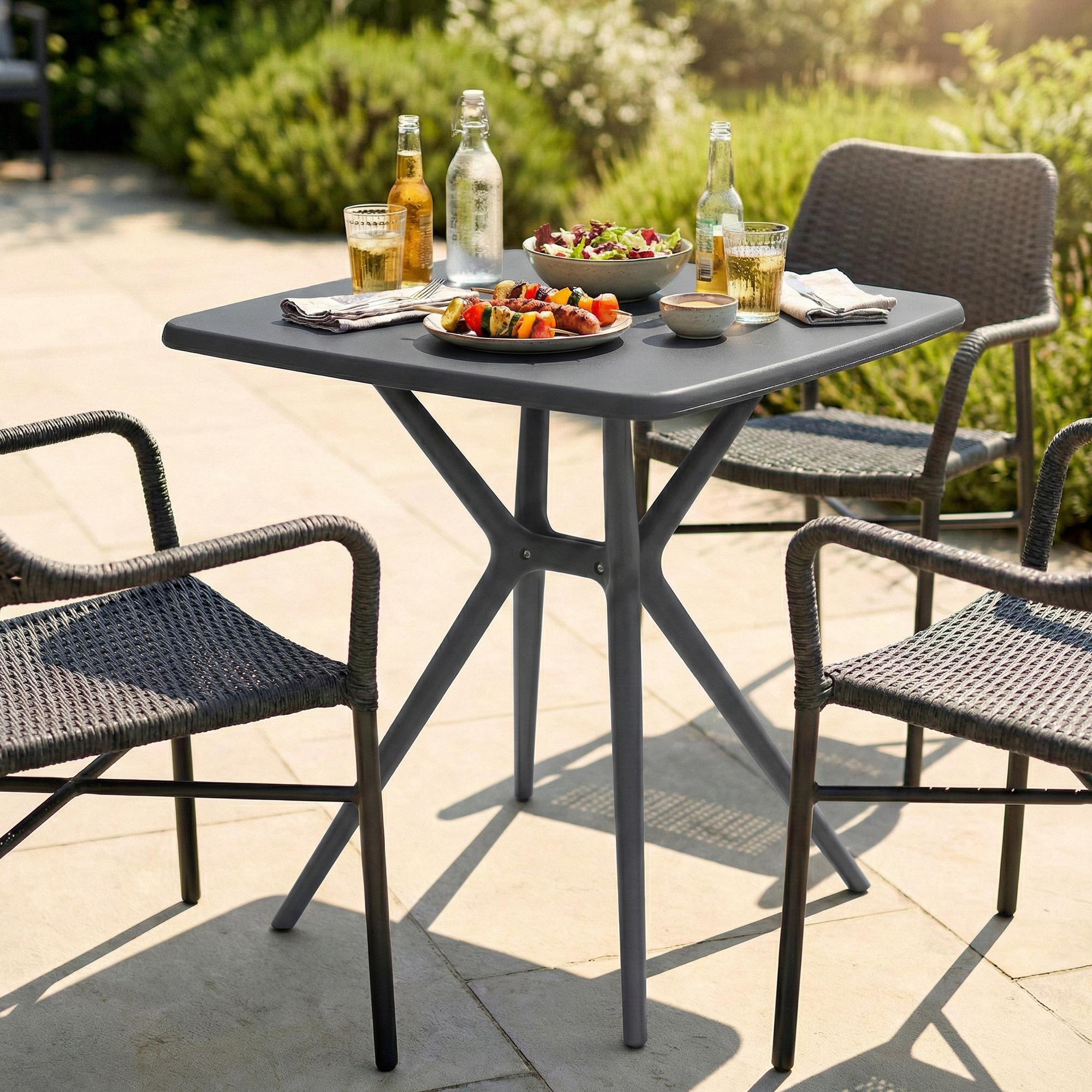 Mesa de jardin Becky cuadrada 72 x 72 cm