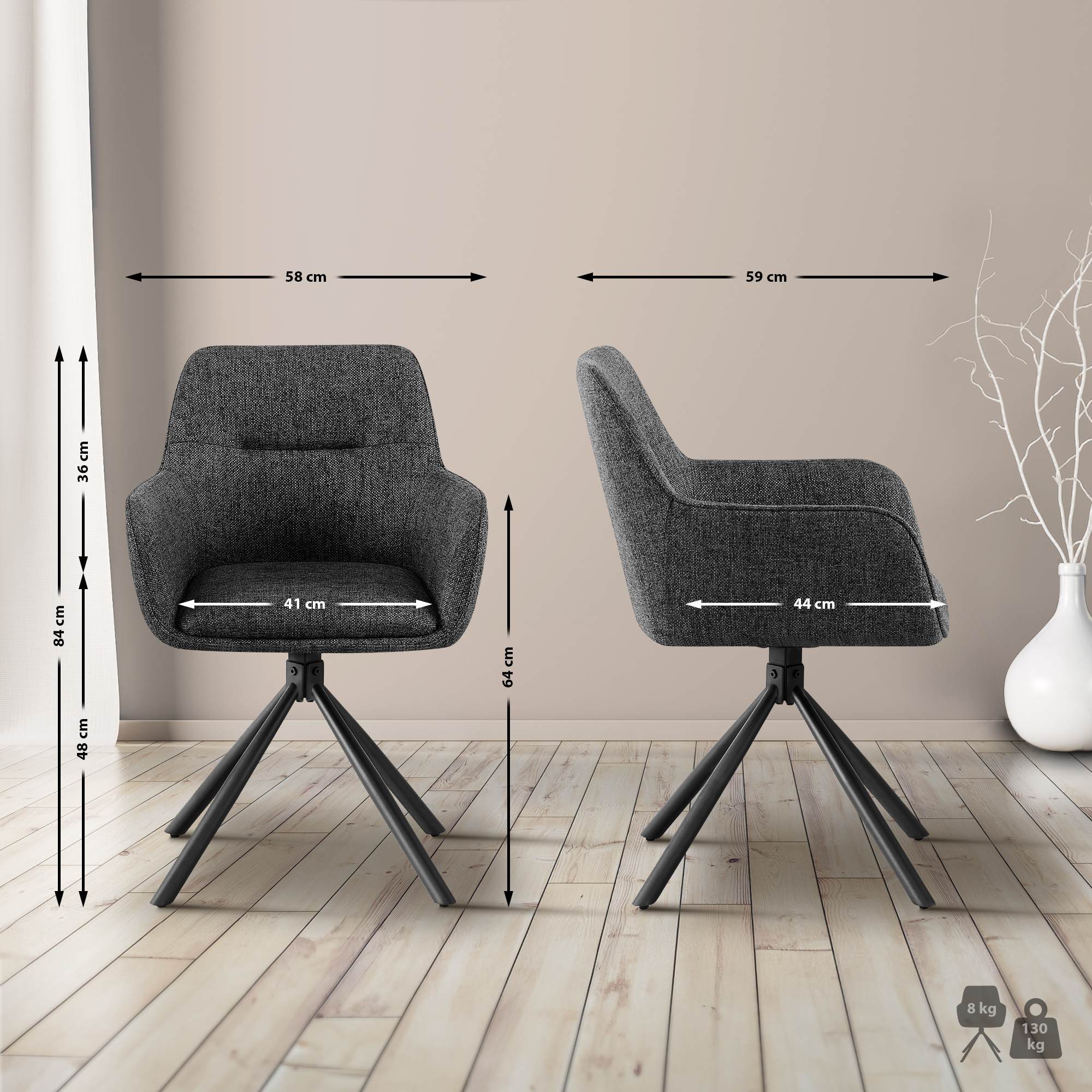 Silla de tela Tipton