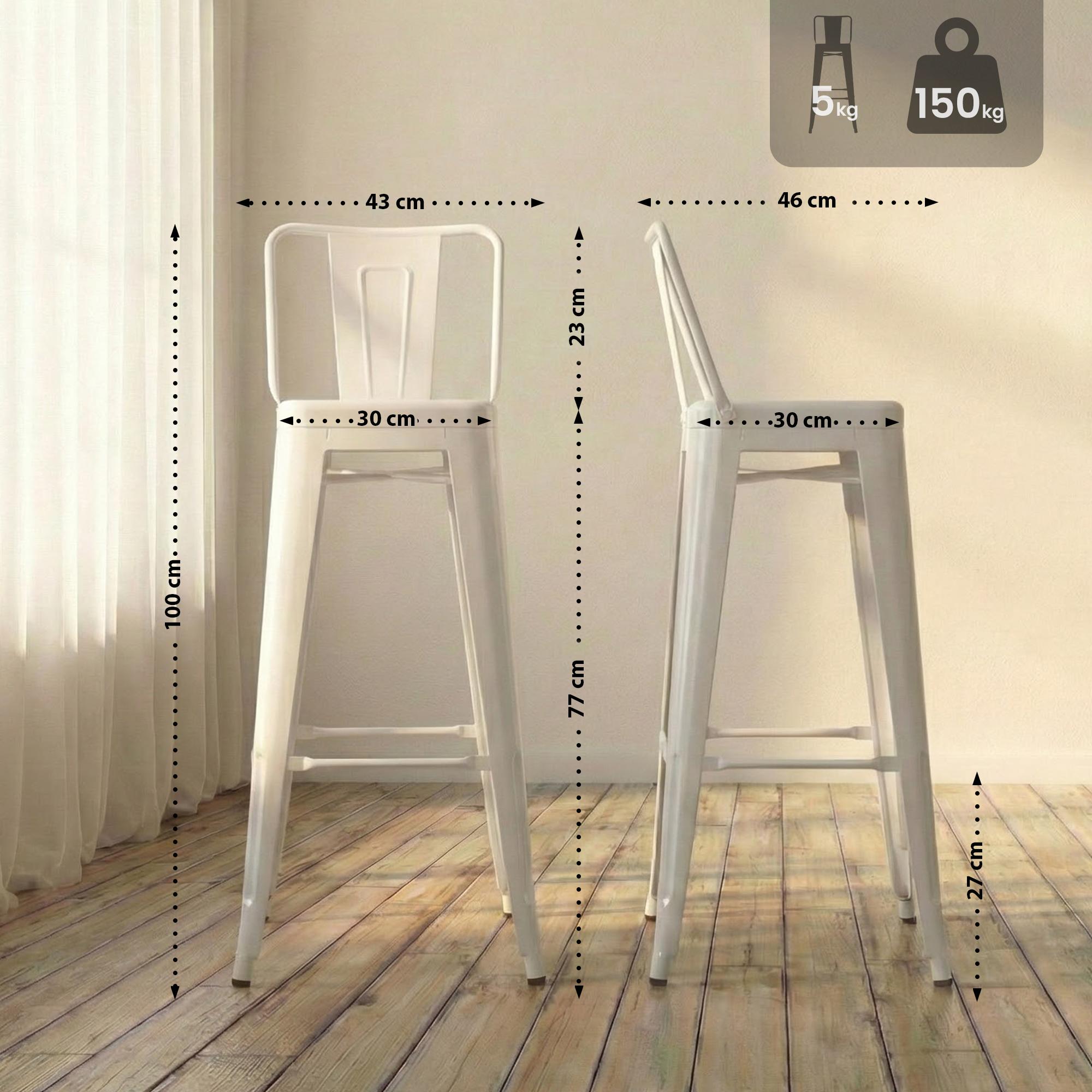 Juego de 4 taburetes de bar Mason