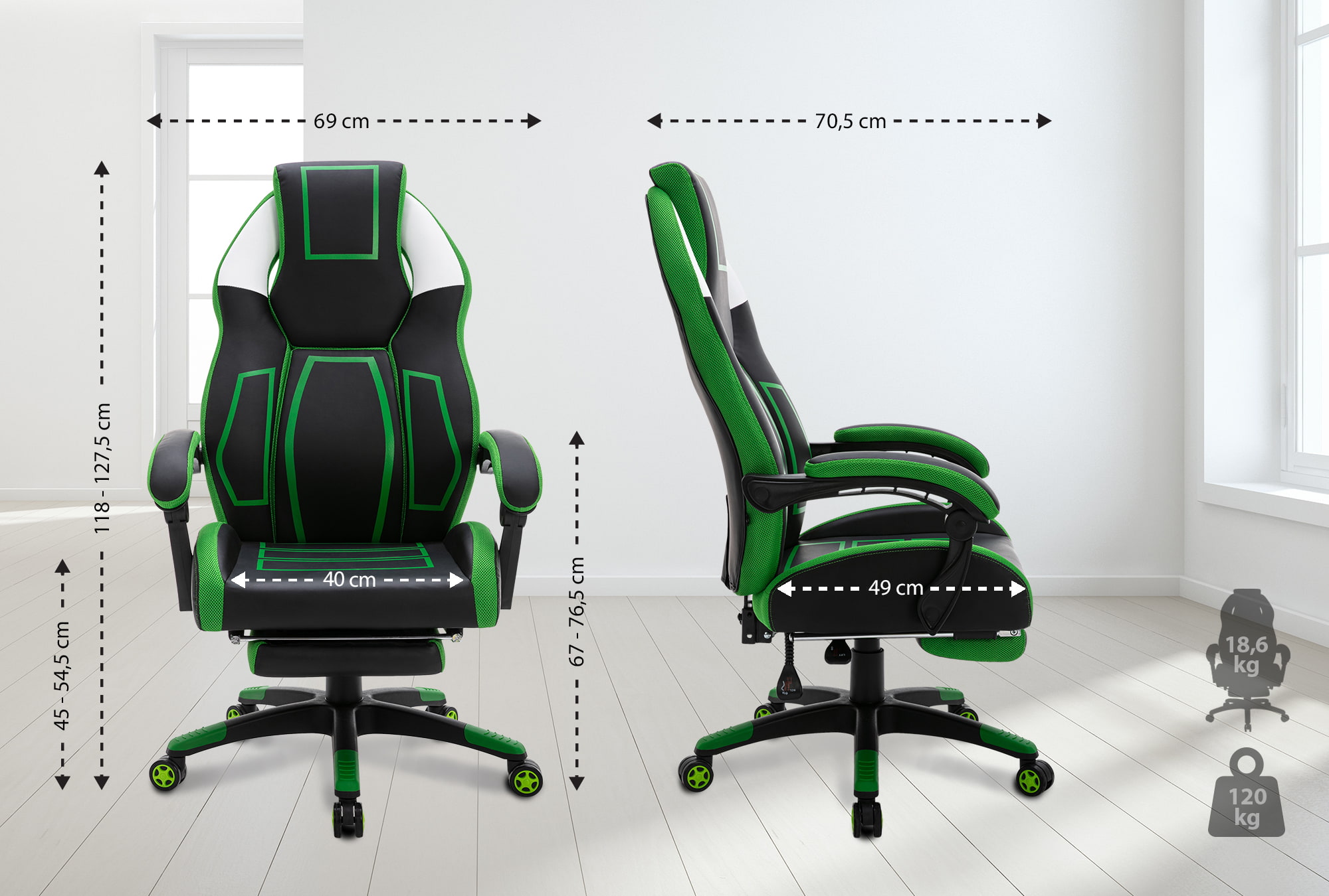 Silla de oficina Clovis en polipiel