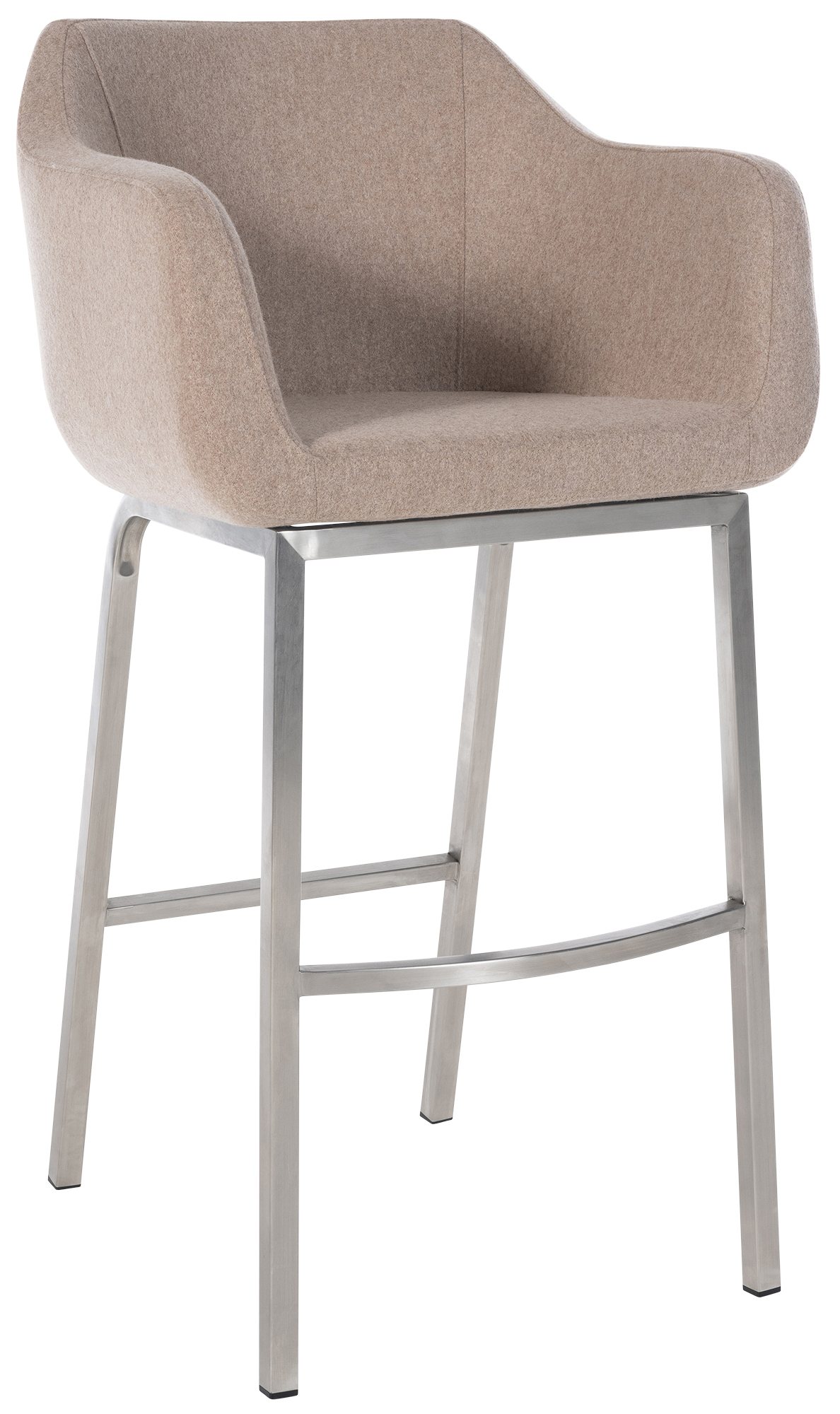 Taburete de bar Monea en fieltro & base de 4 patas