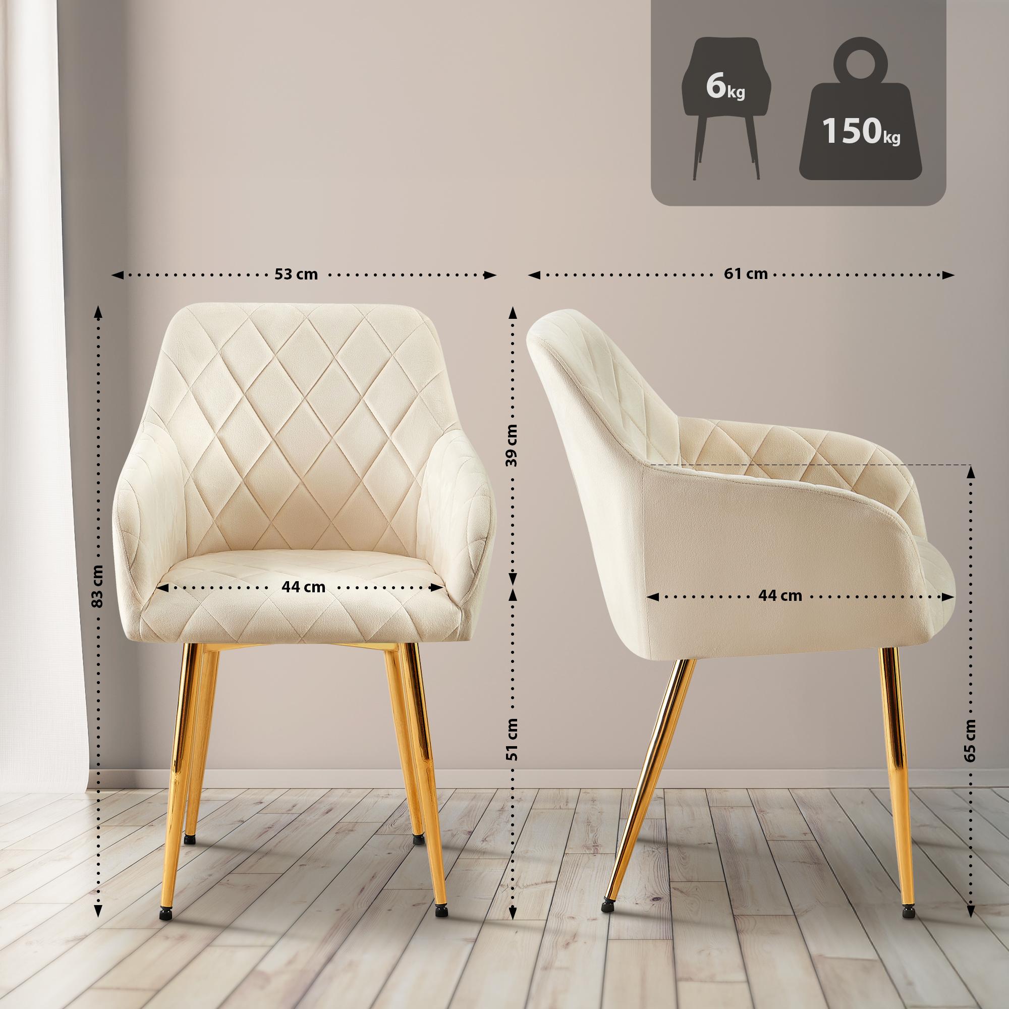 Silla de comedor Monett terciopelo