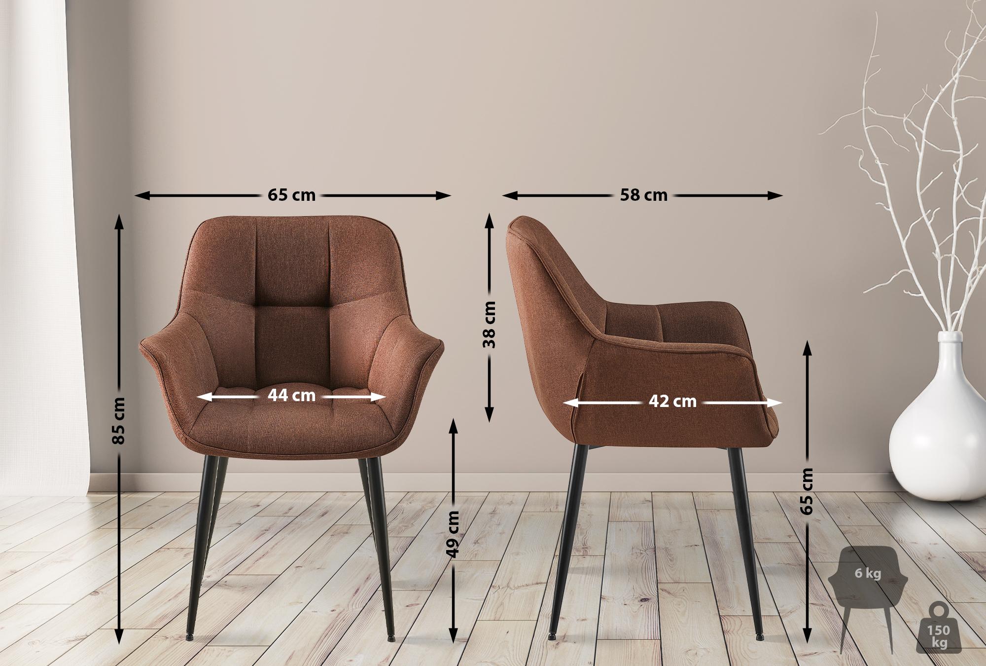 Silla de comedor Roseville en tela o polipiel