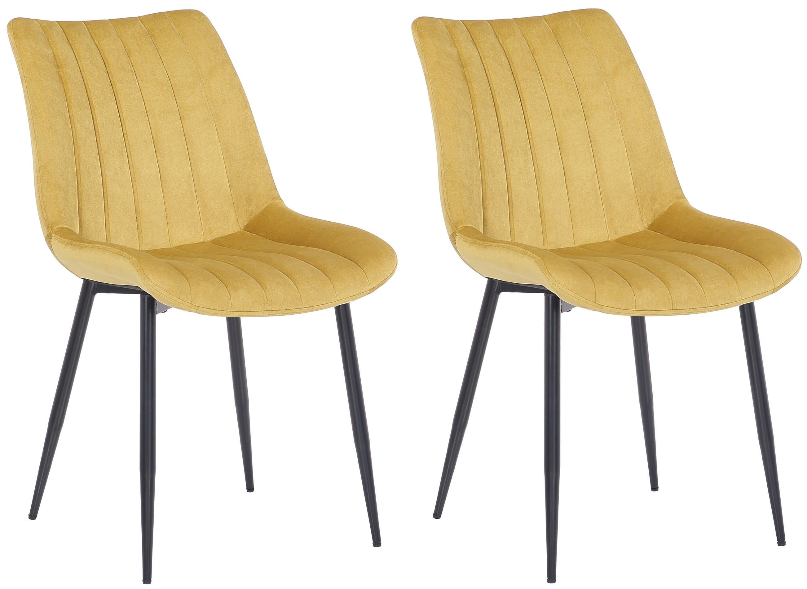 Set de 2 Sillas de comedor Rahden en terciopelo