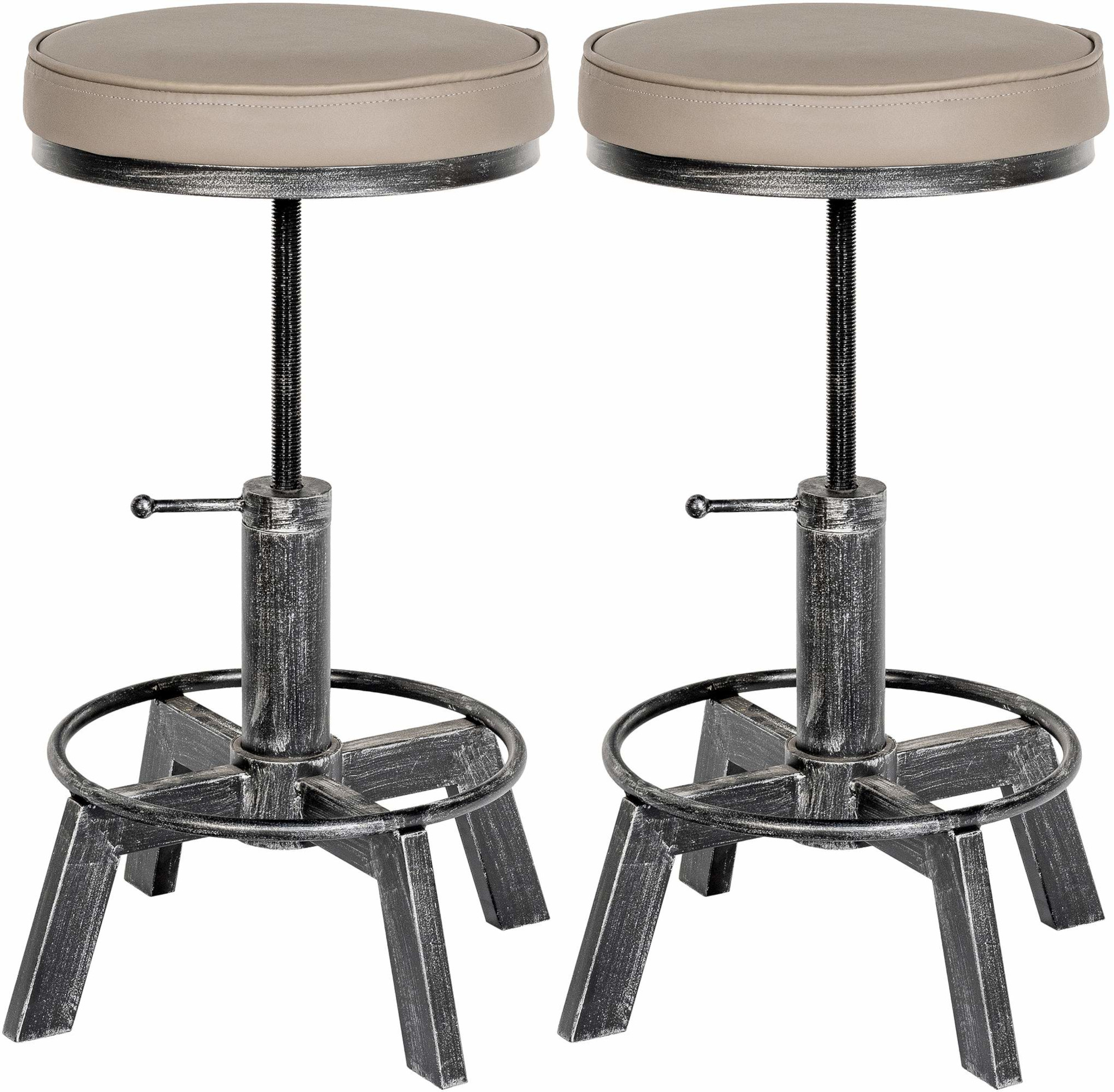 Set de 2 taburetes Destin industriales en polipiel