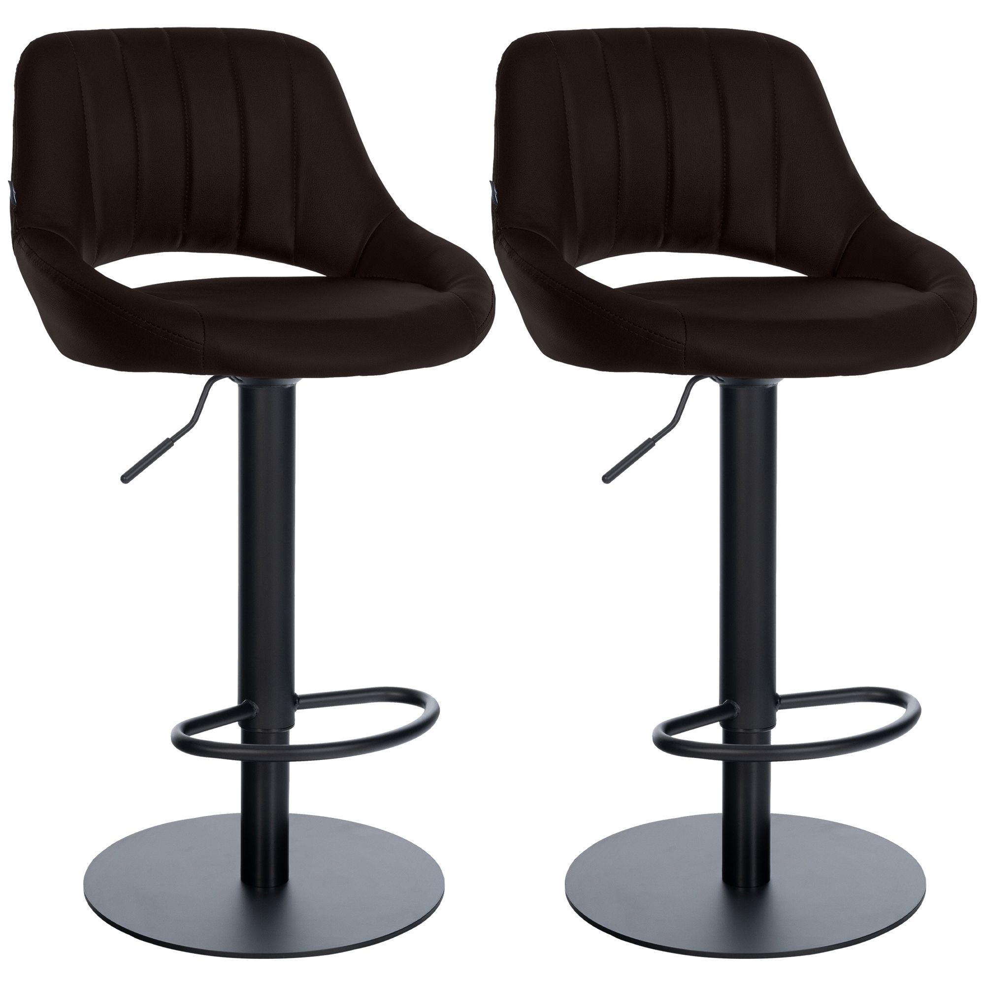 Juego de 2 taburetes de bar Milet negros con bases extrapesadas