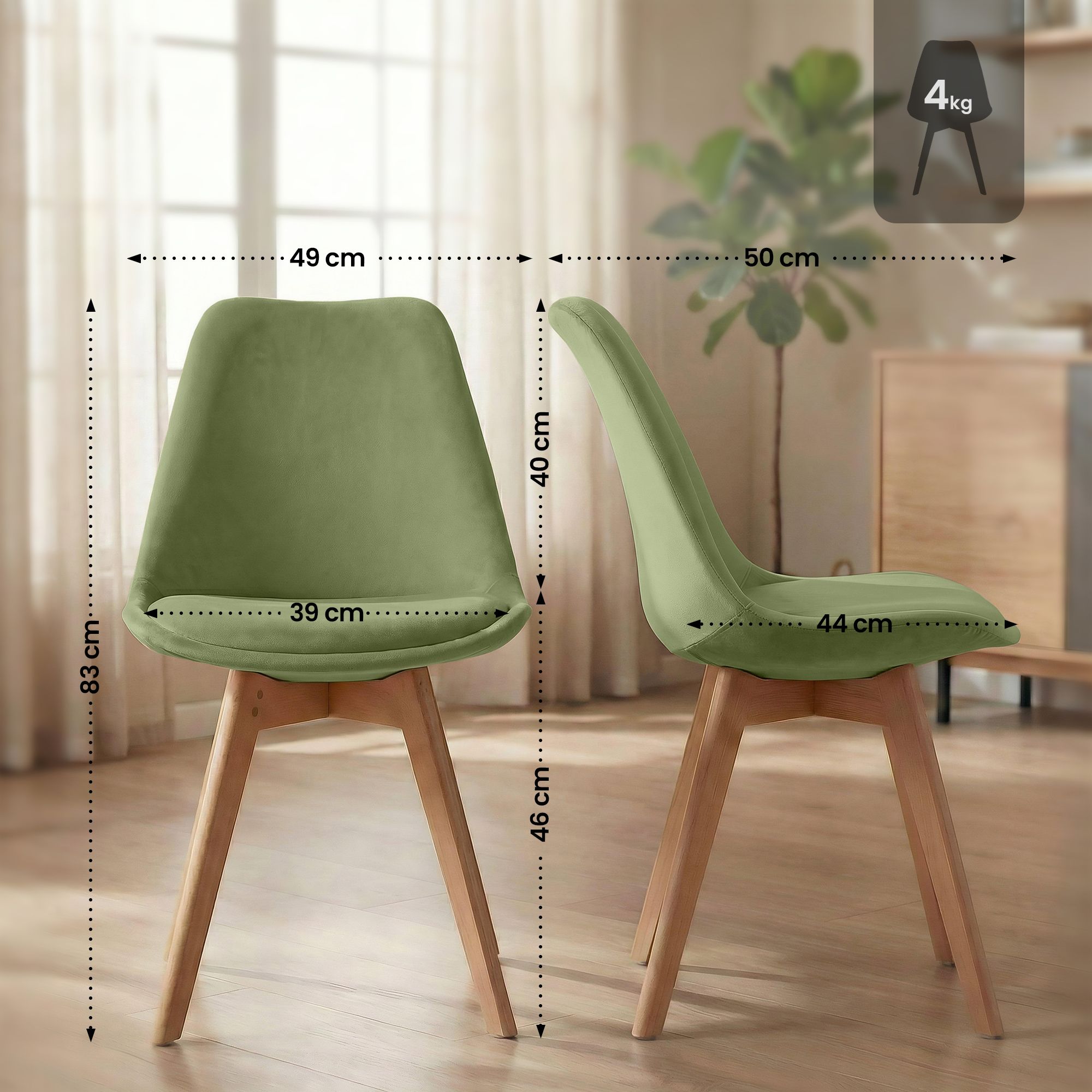 Silla de comedor Linares elegante, cómoda y fácil de limpiar Ideal para tu hogar