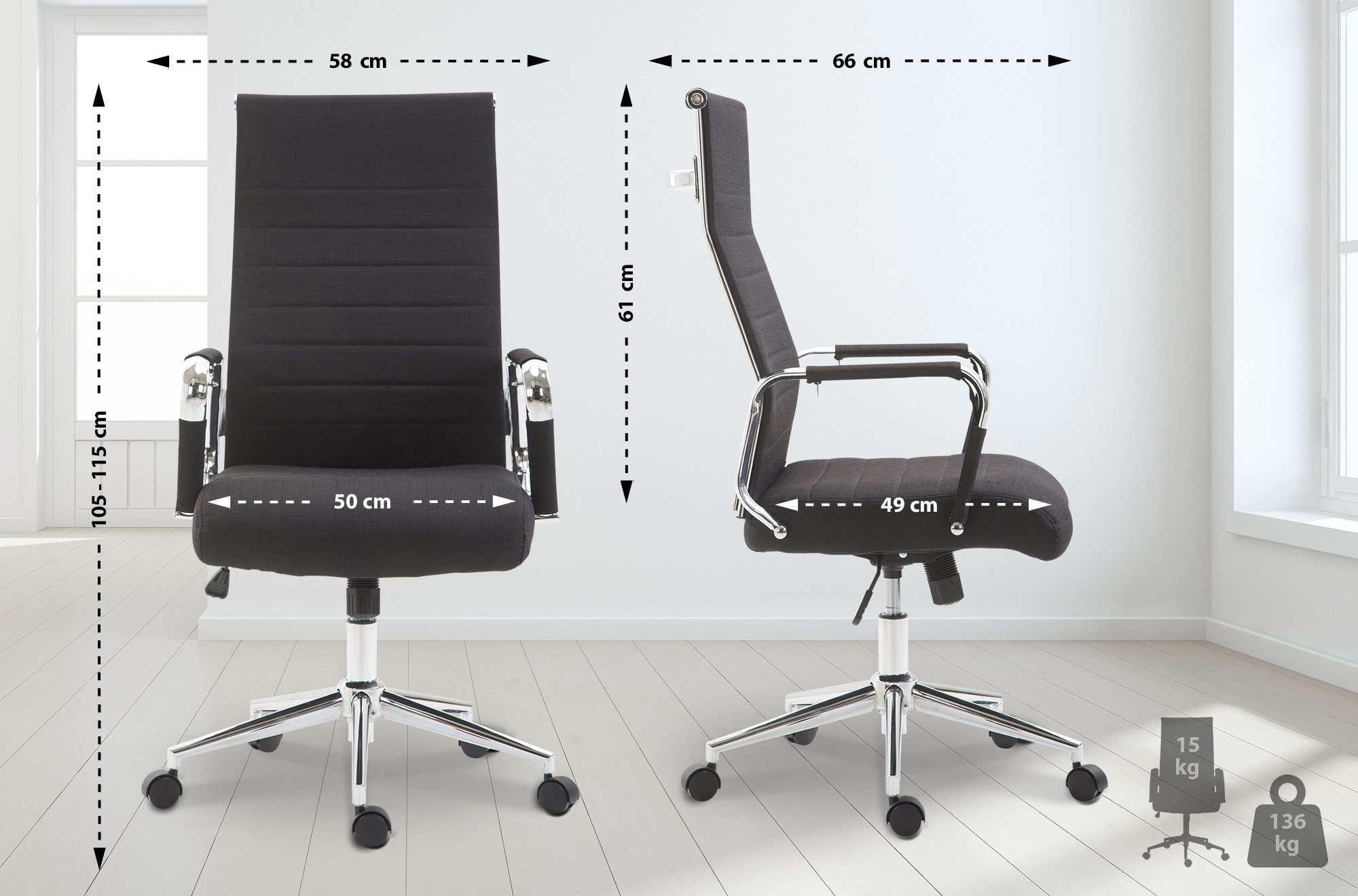 Silla De Oficina Kolumbus En Tela