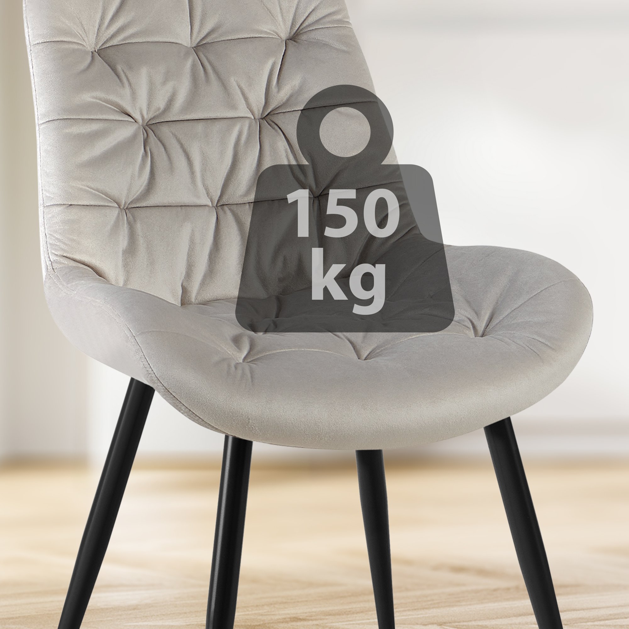 Silla de comedor de terciopelo Rossford