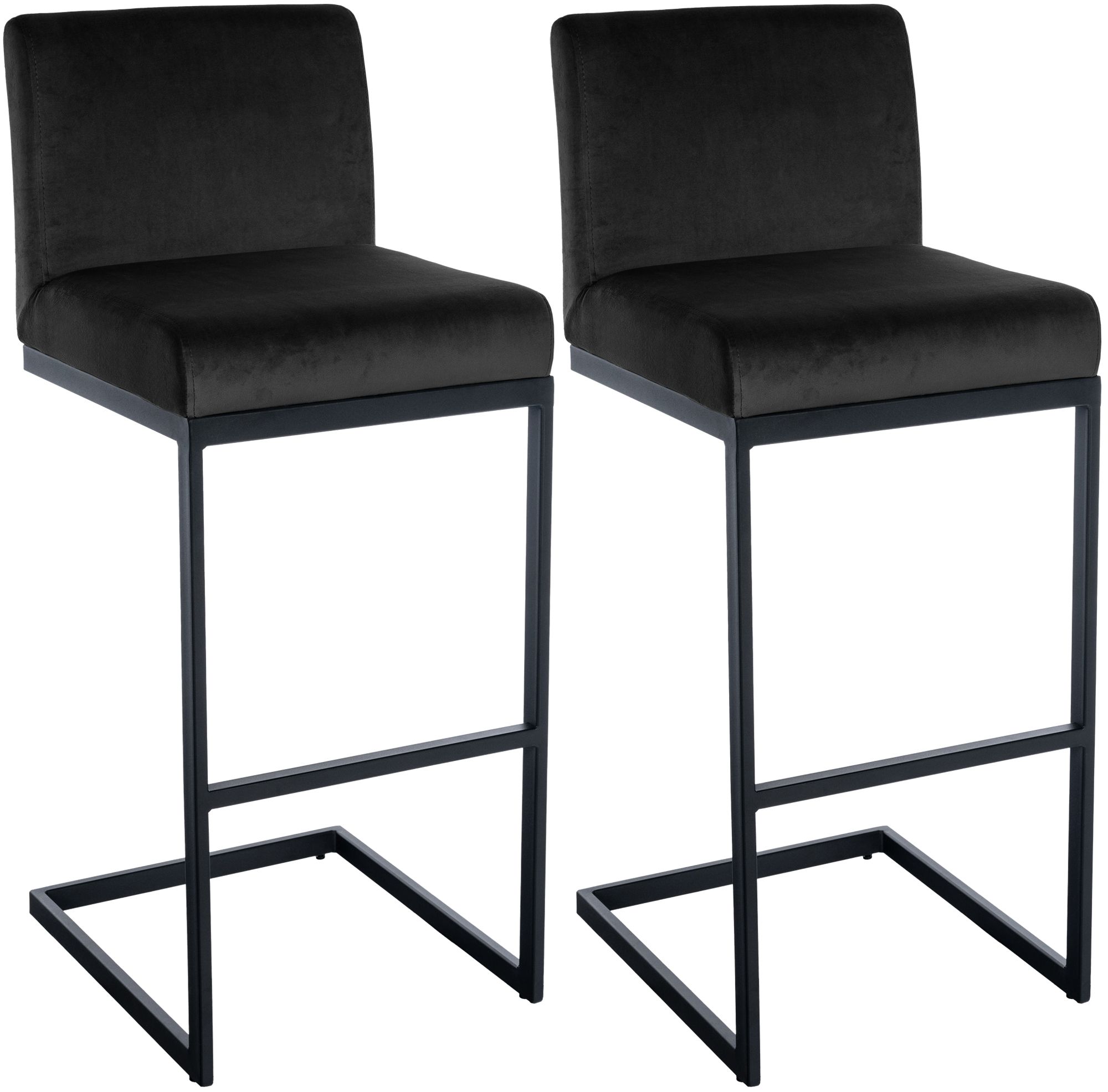 Set de 2 taburetes de bar Hopewell de terciopelo