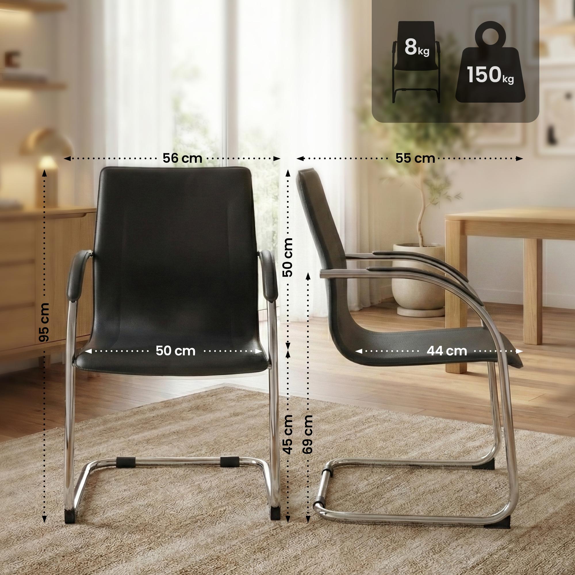 Silla cantilever Noeleen de piel sintetica