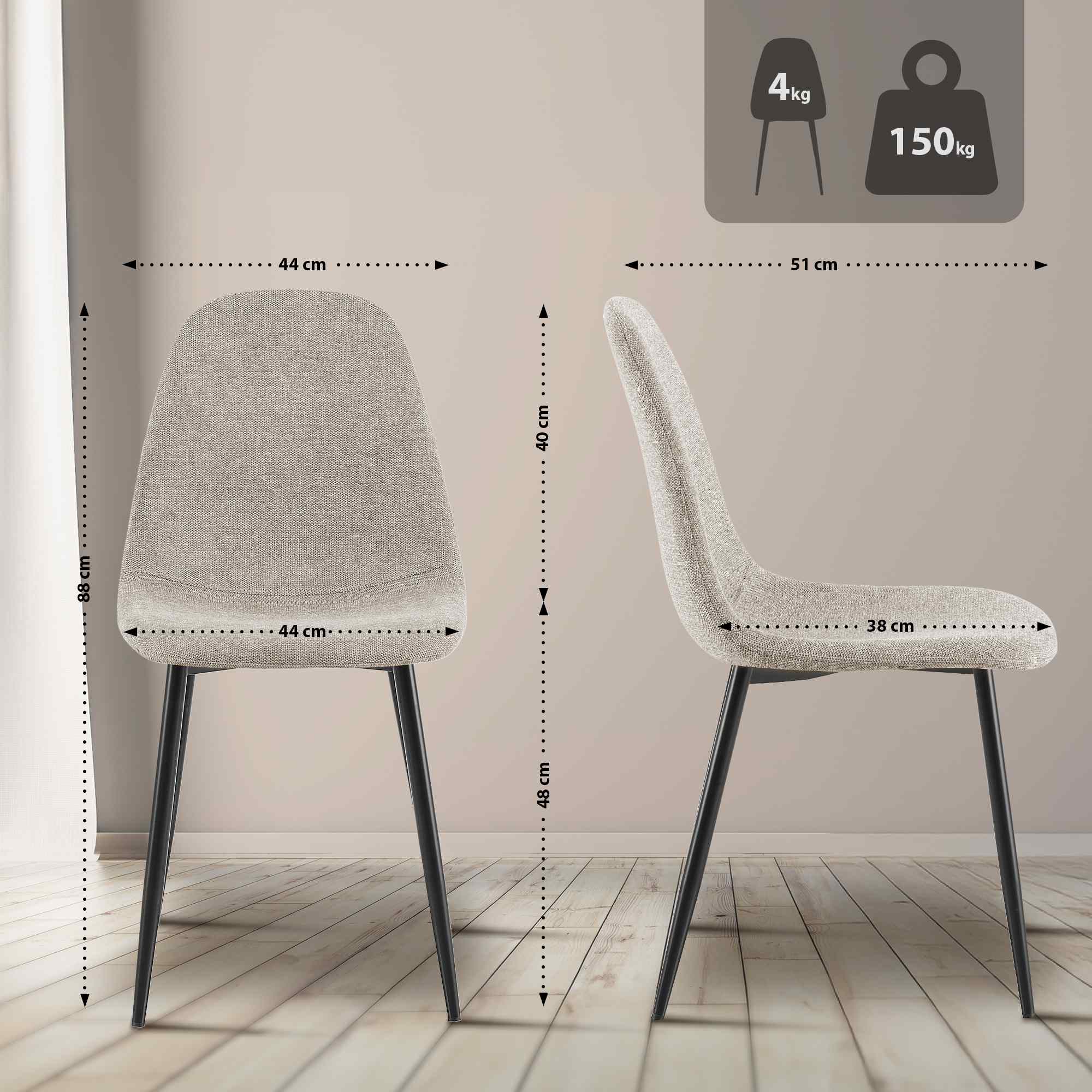 Conjunto de 4 sillas de comedor Napier