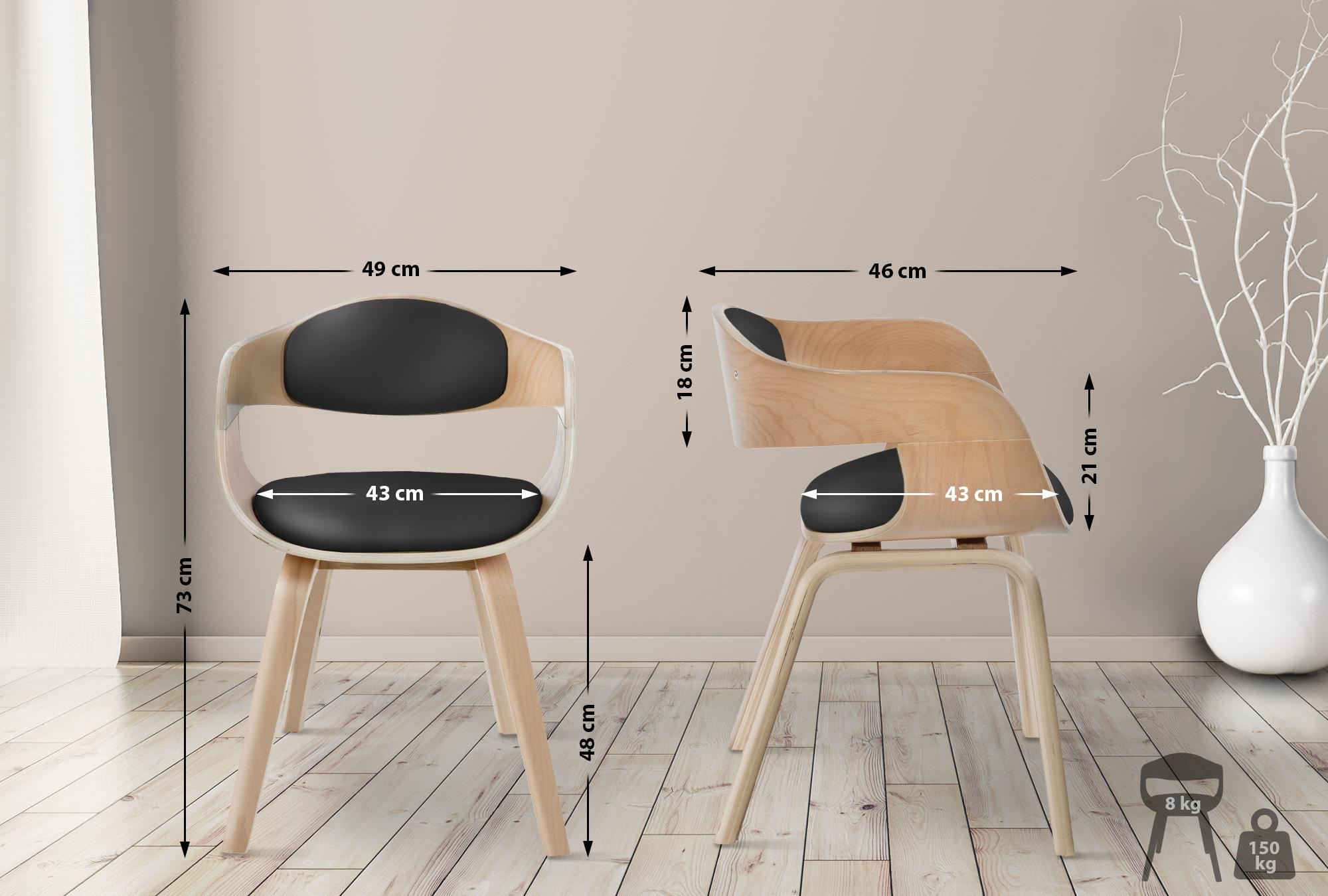Set de 2 sillas de salón Kingston en polipiel