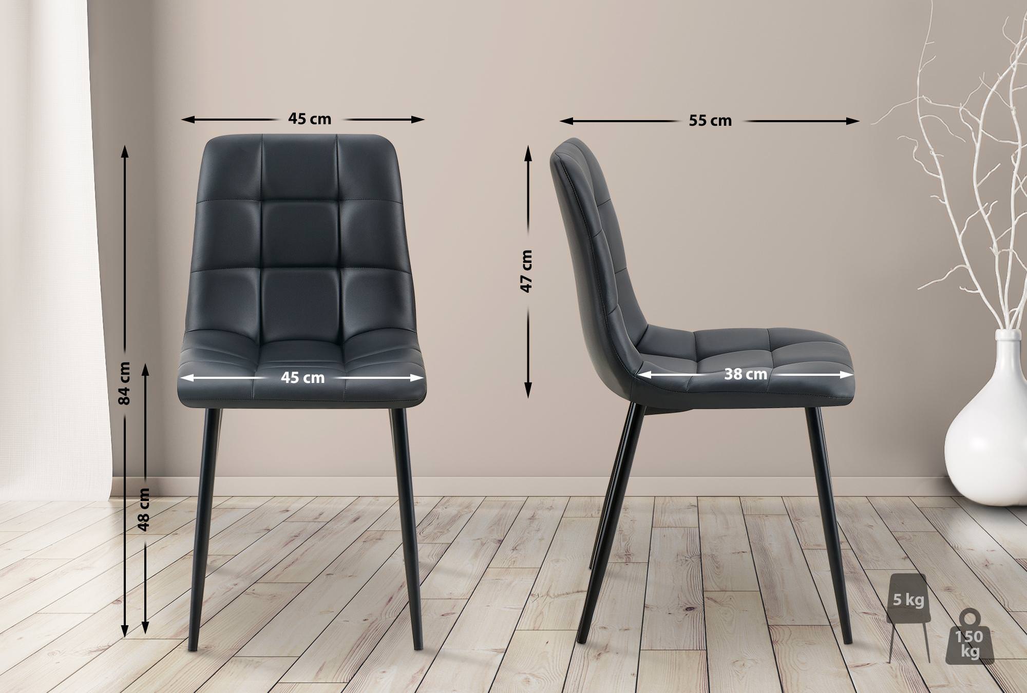 Set de 4 sillas de comedor Antibes en polipiel