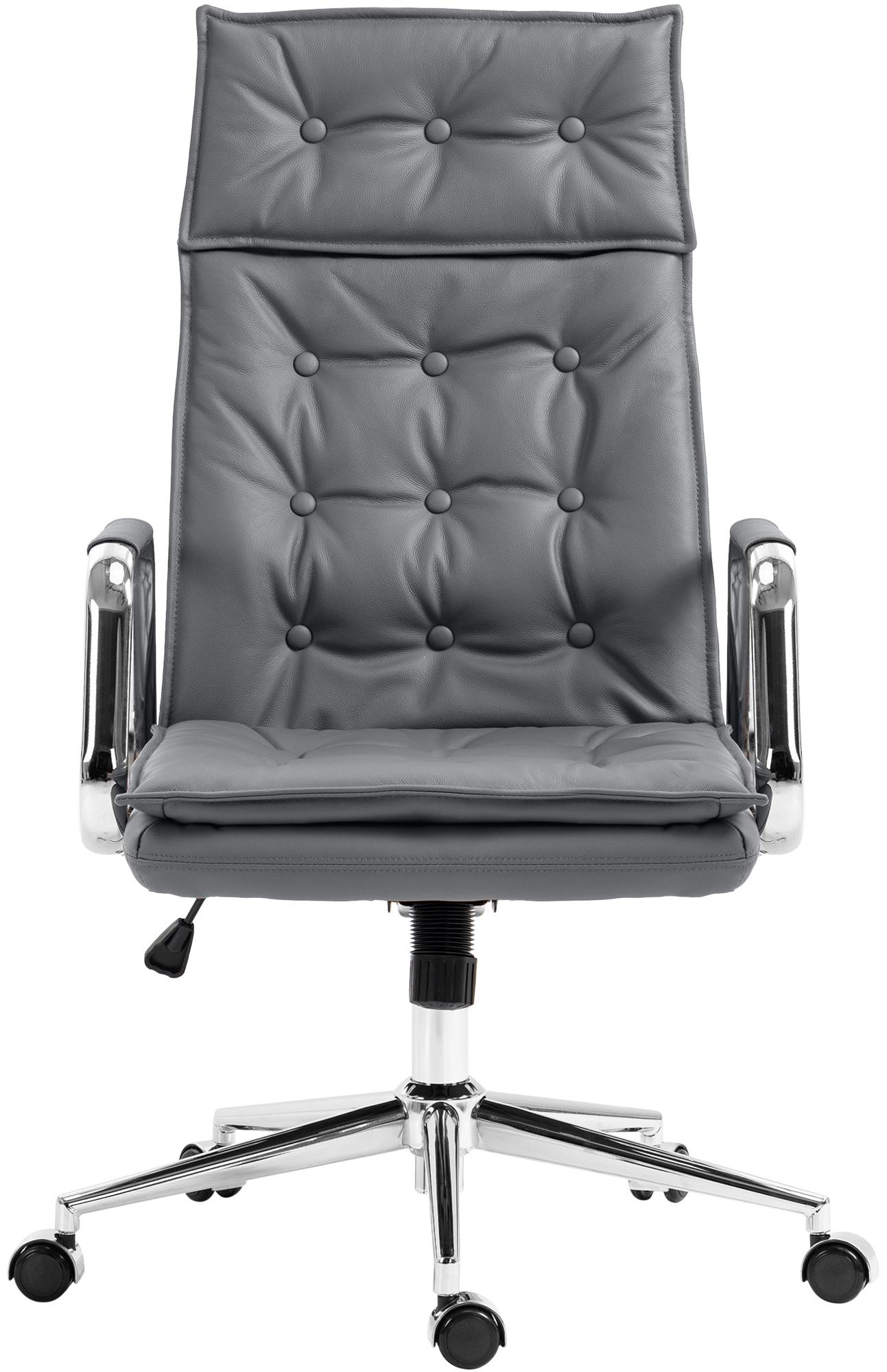 Silla de oficina Sotira de cuero genuino