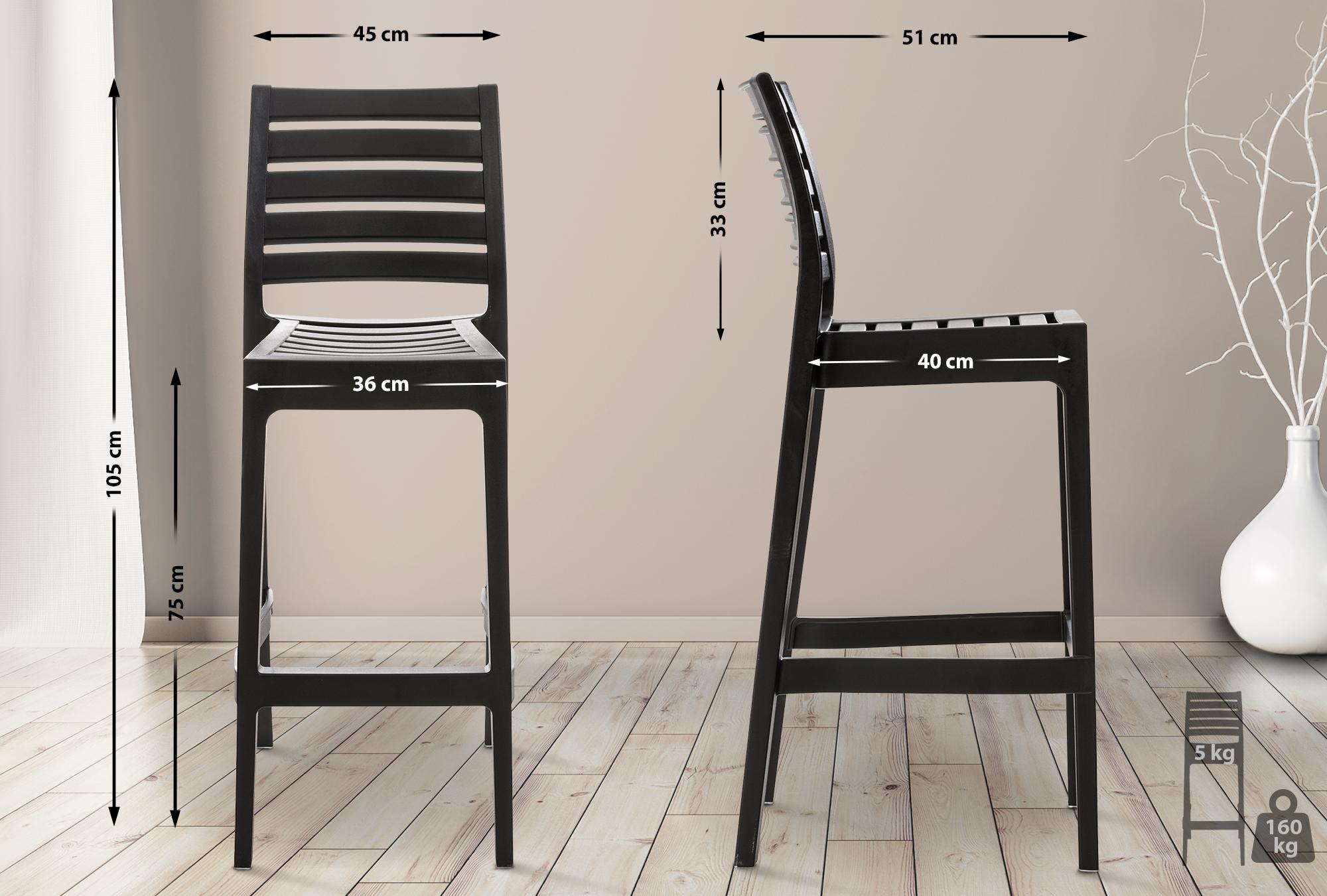 Set de 4 taburetes de bar Ares