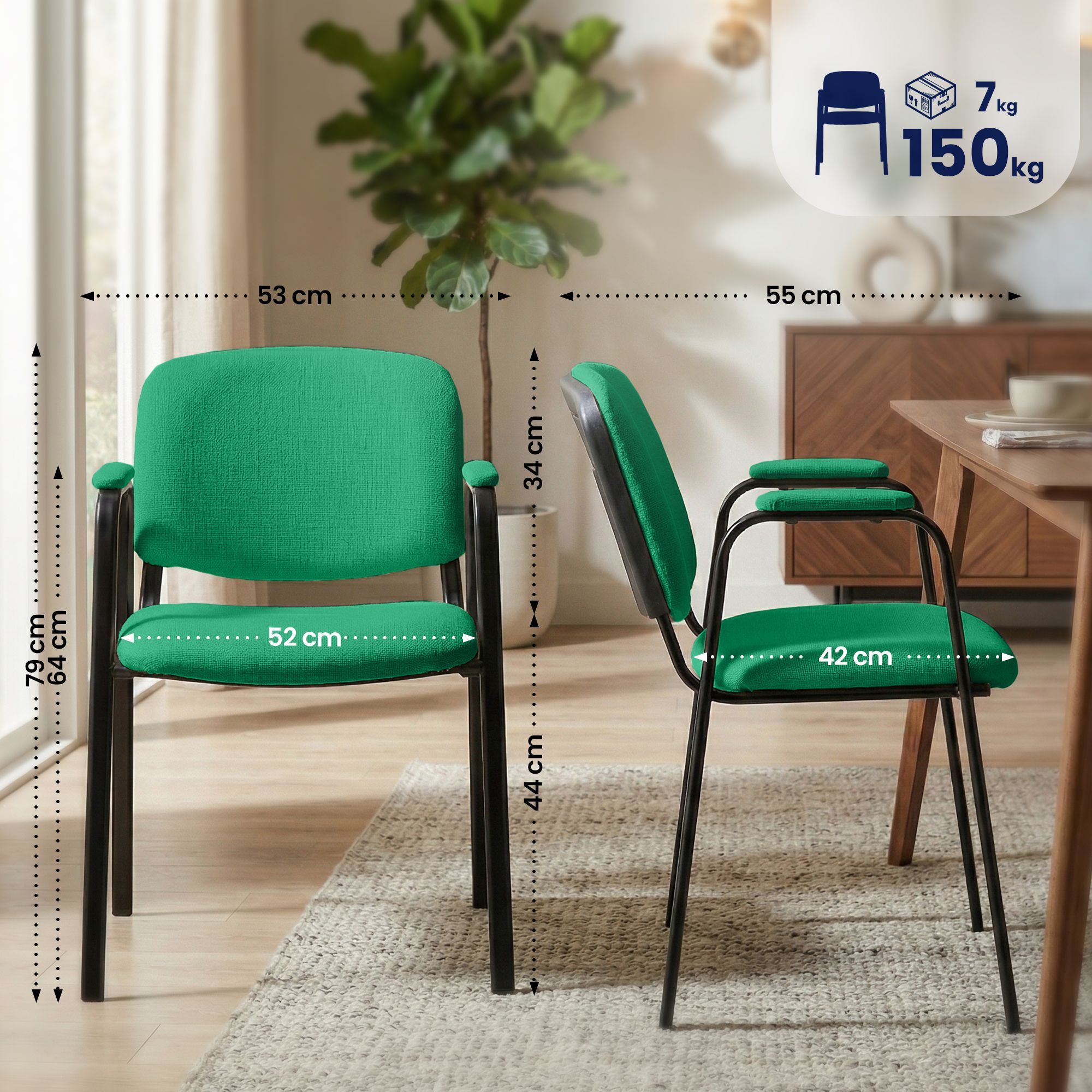 Silla Apilable de Conferencia Ken Pro de Tela