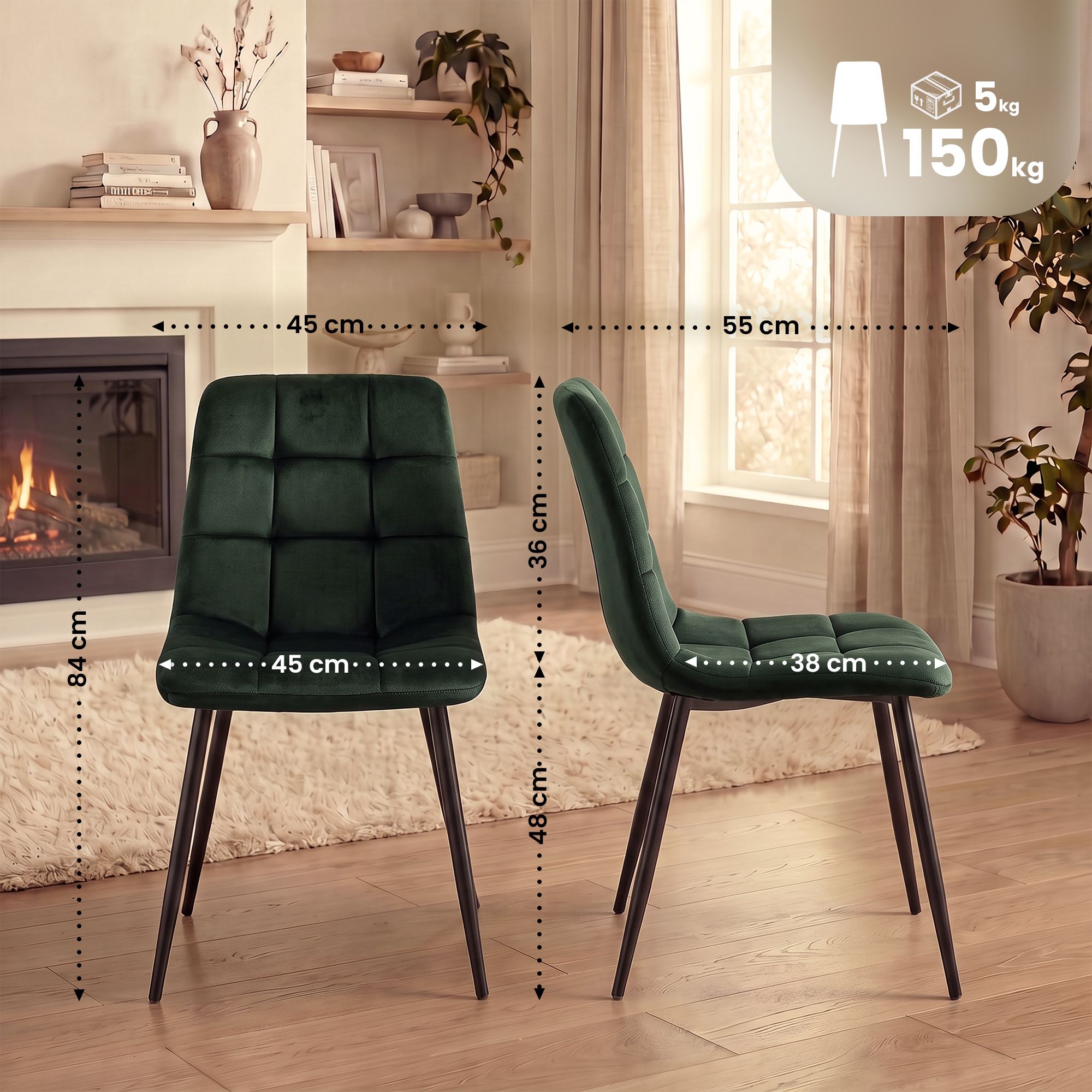 Lote de 2 sillas de comedor Tilde