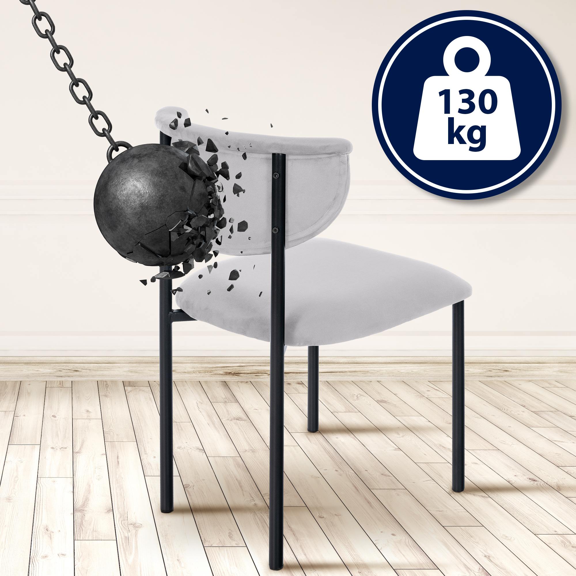 Juego de 2 sillas de comedor Gambell terciopelo