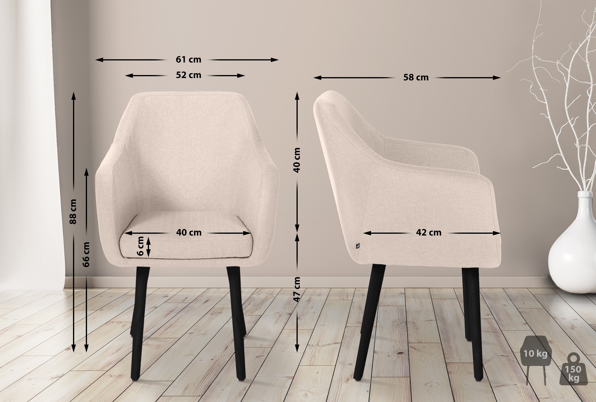 Silla De Salón Utrecht En Tela
