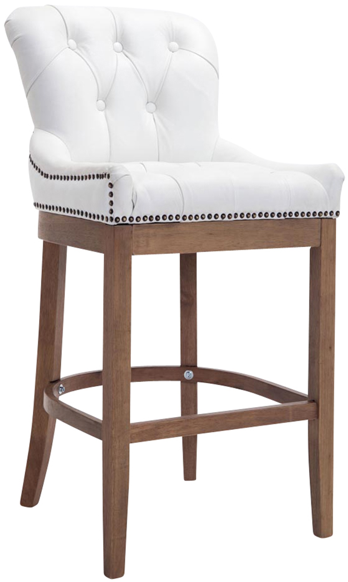 Taburete Lakewood Cuero Aútentico & Madera Clara