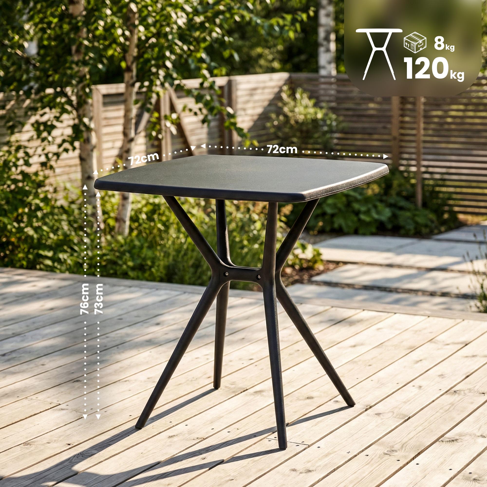Mesa de jardin Becky cuadrada 72 x 72 cm