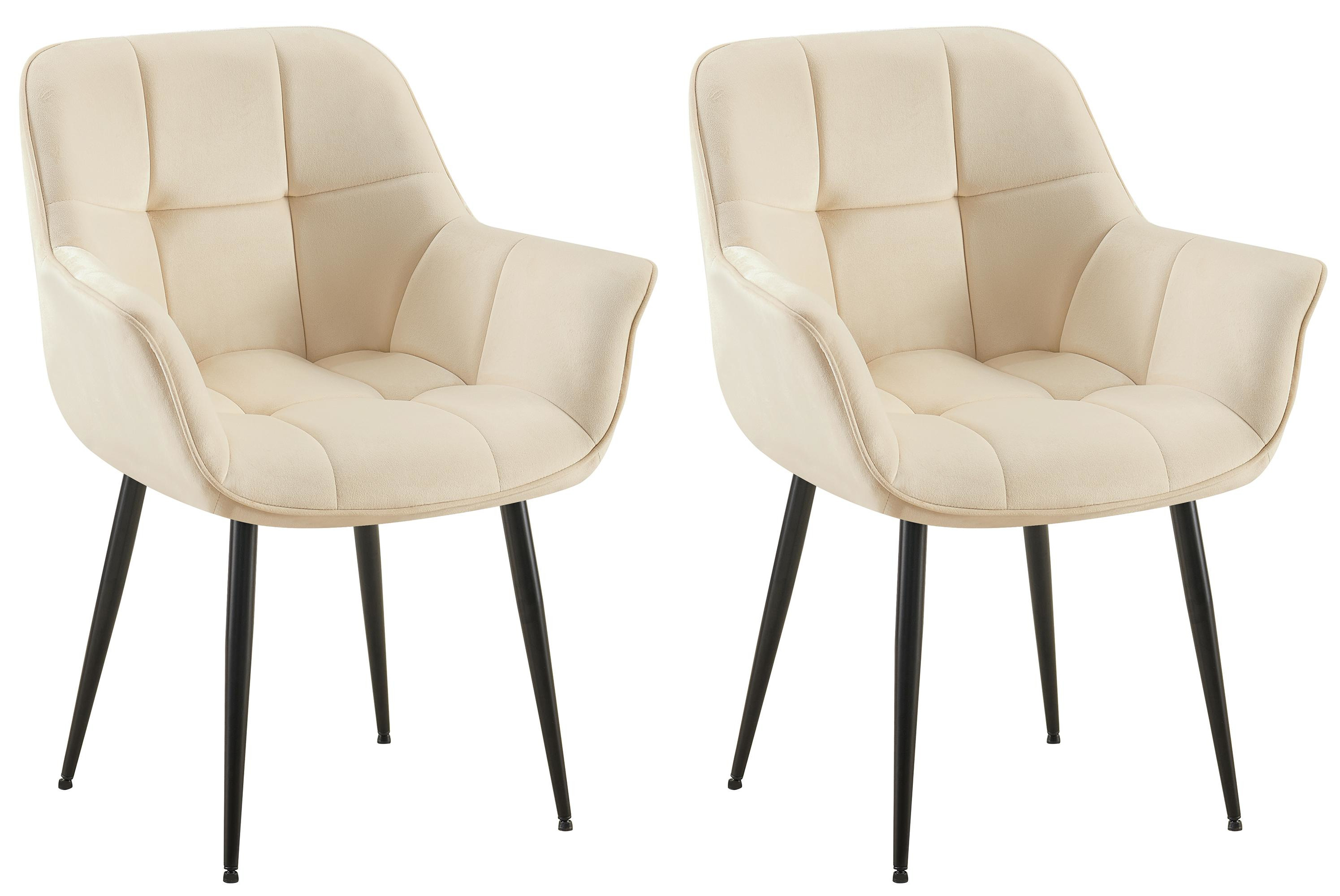 Set de 2 sillas de comedor Rosevilla en terciopelo