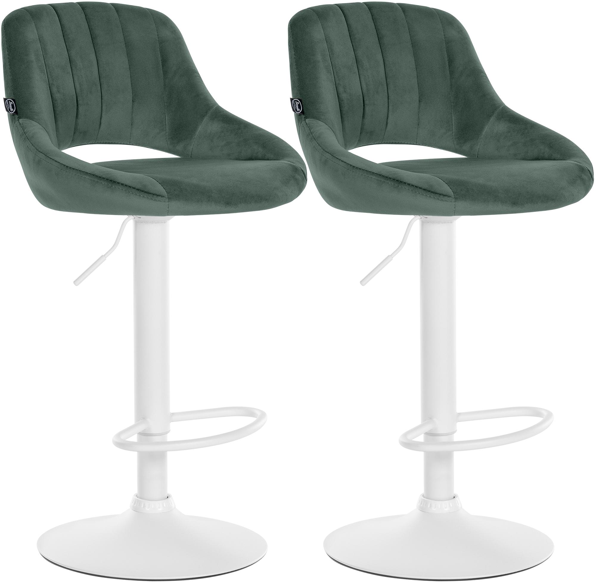 Juego de 2 taburetes de bar Milet de terciopelo